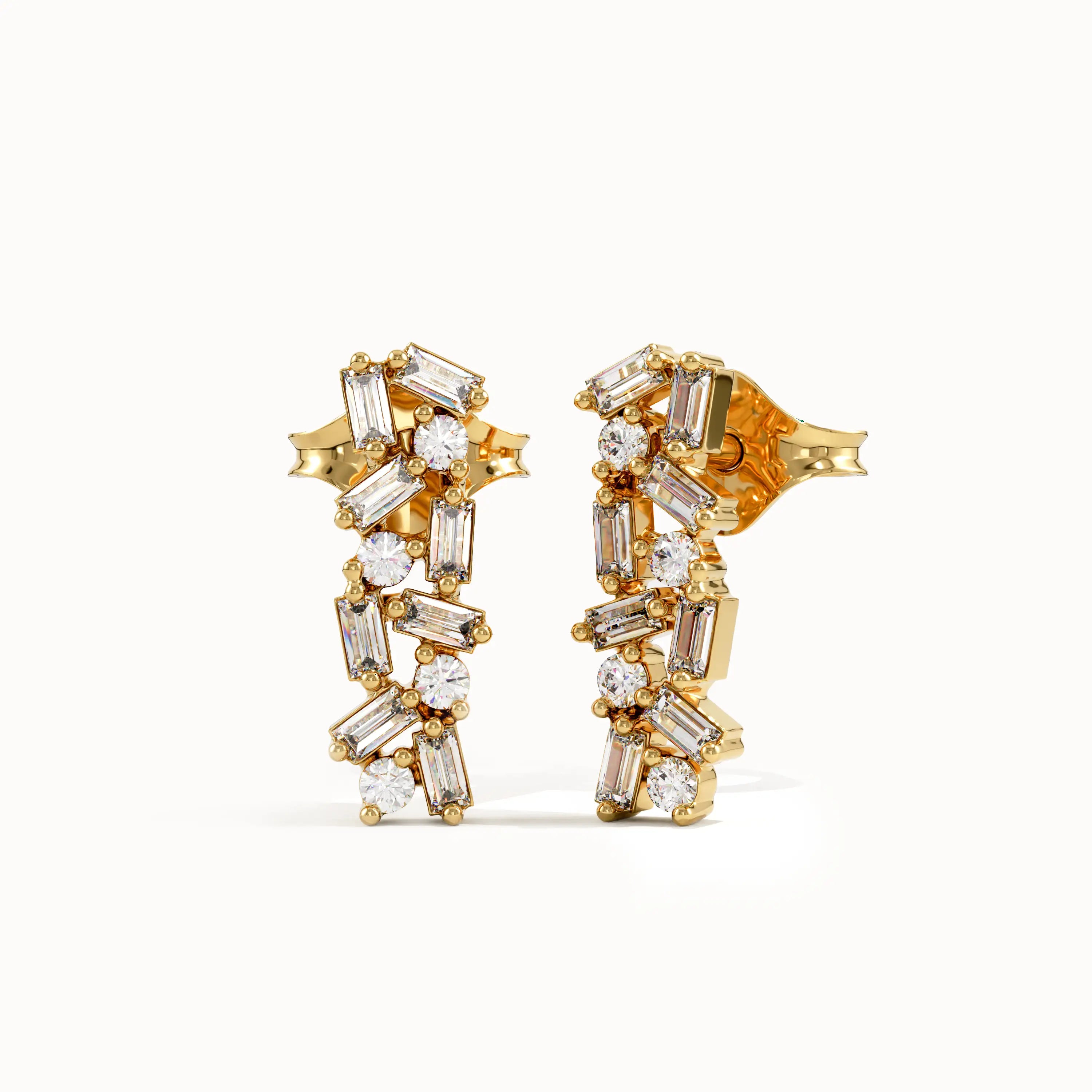 Baguette Cluster Studs - BRENNMORE 