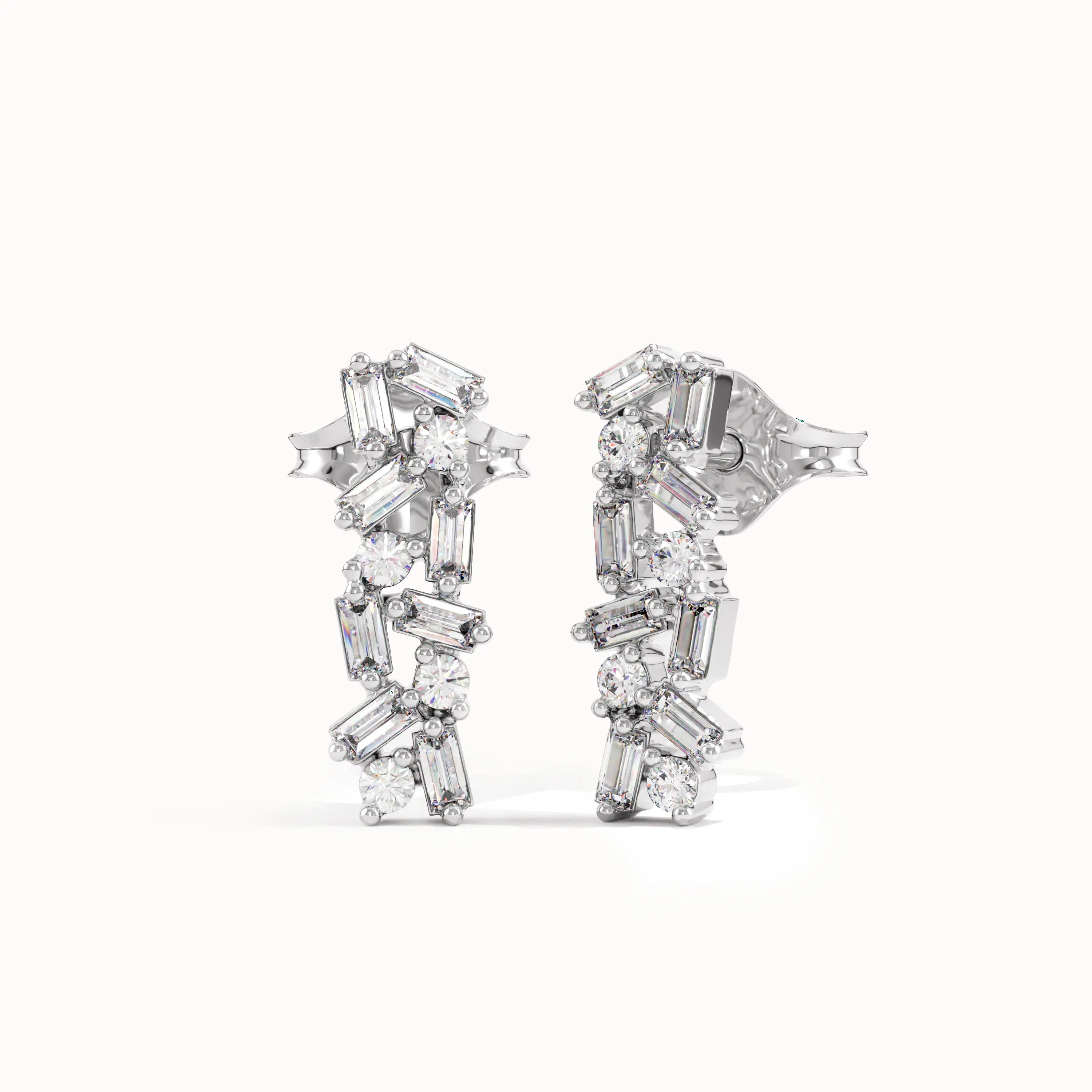 Baguette Cluster Studs - BRENNMORE 