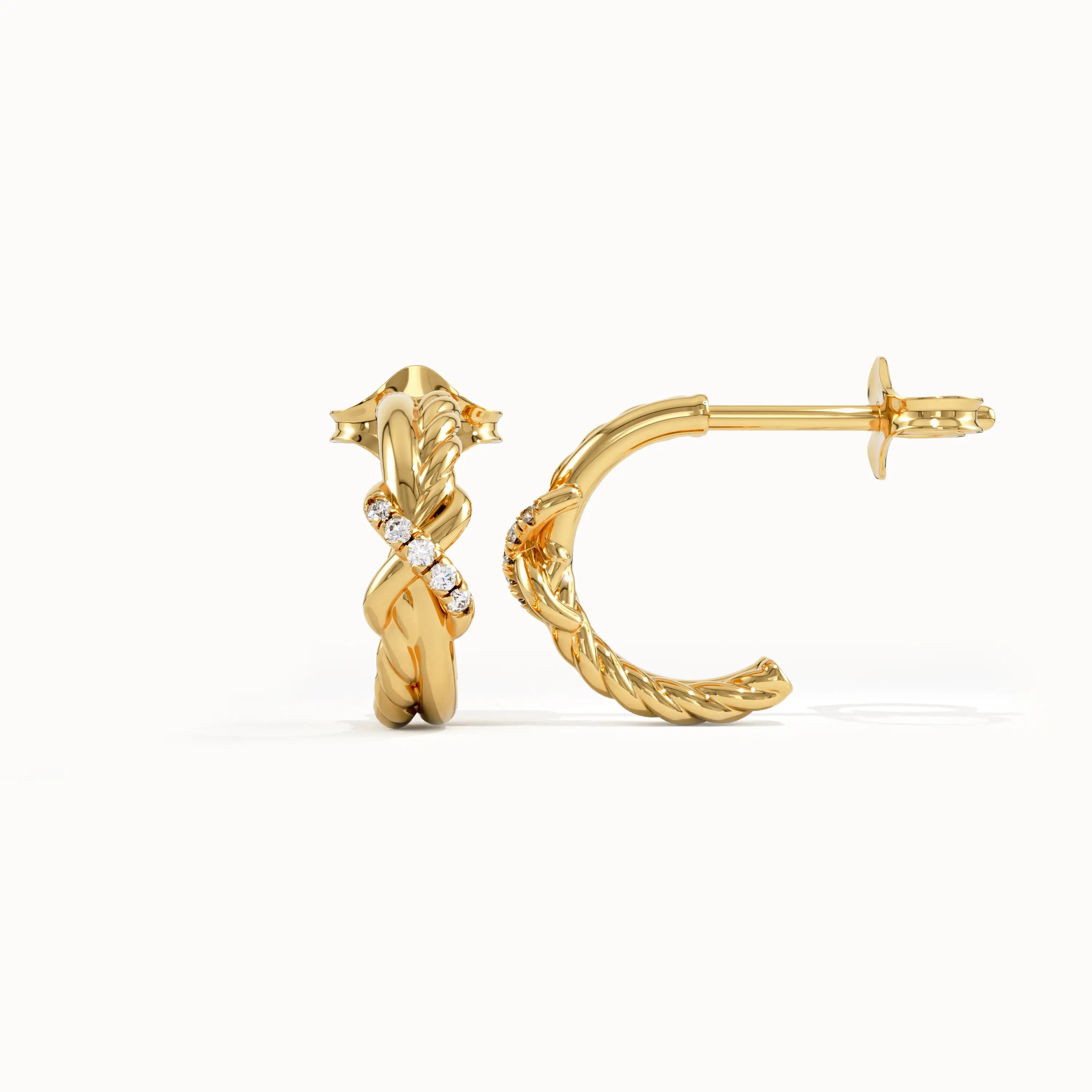 Knot Studs in 14k Gold - BRENNMORE 