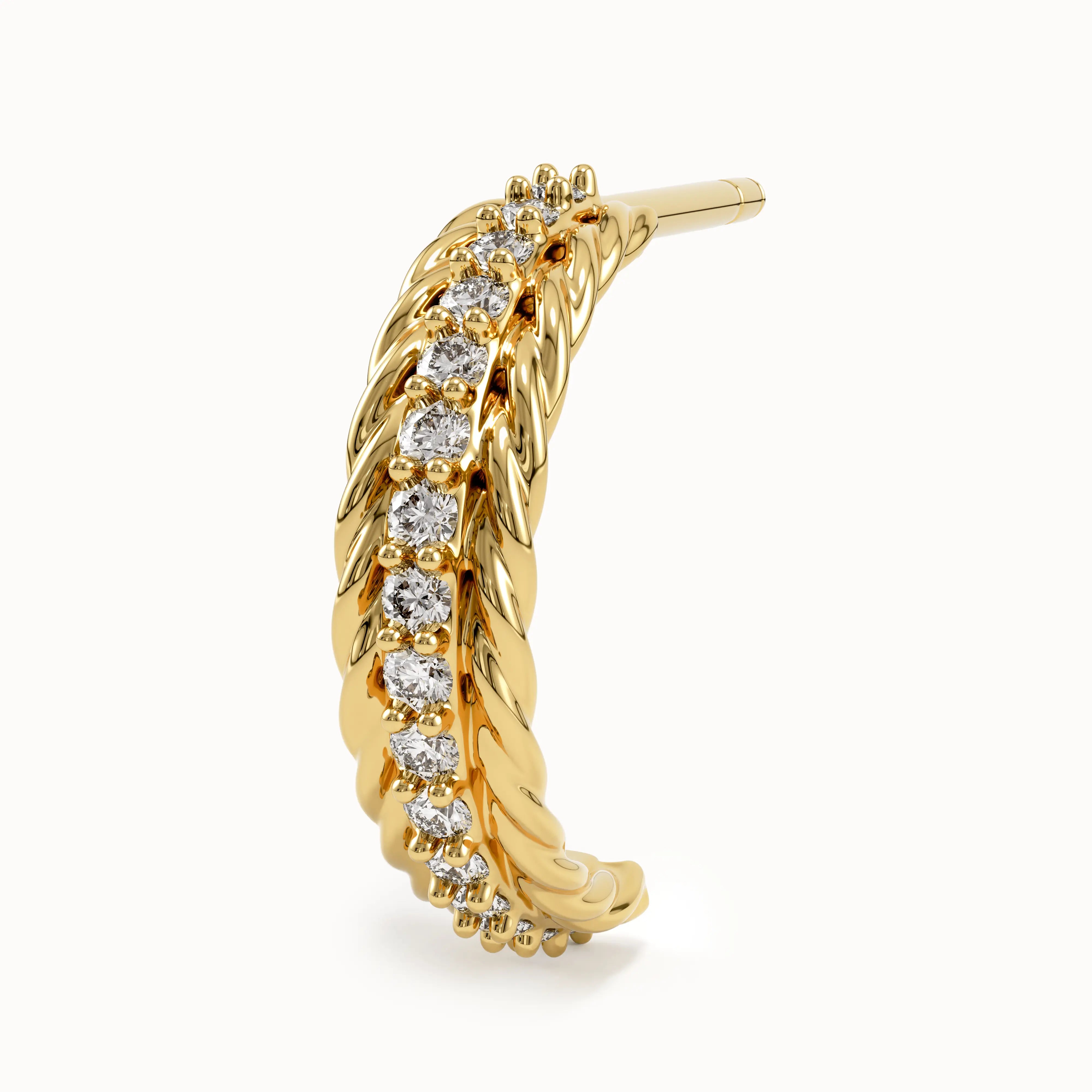 Pave Rope Studs in Gold - BRENNMORE