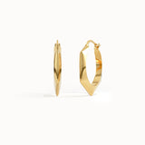 14k Gold Hexagon Hoops for Women