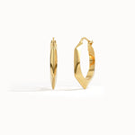 14k Gold Hexagon Hoops for Women - BRENNMORE 