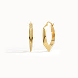 14k Gold Hexagon Hoops for Women - BRENNMORE 