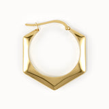 14k Gold Hexagon Hoops for Women