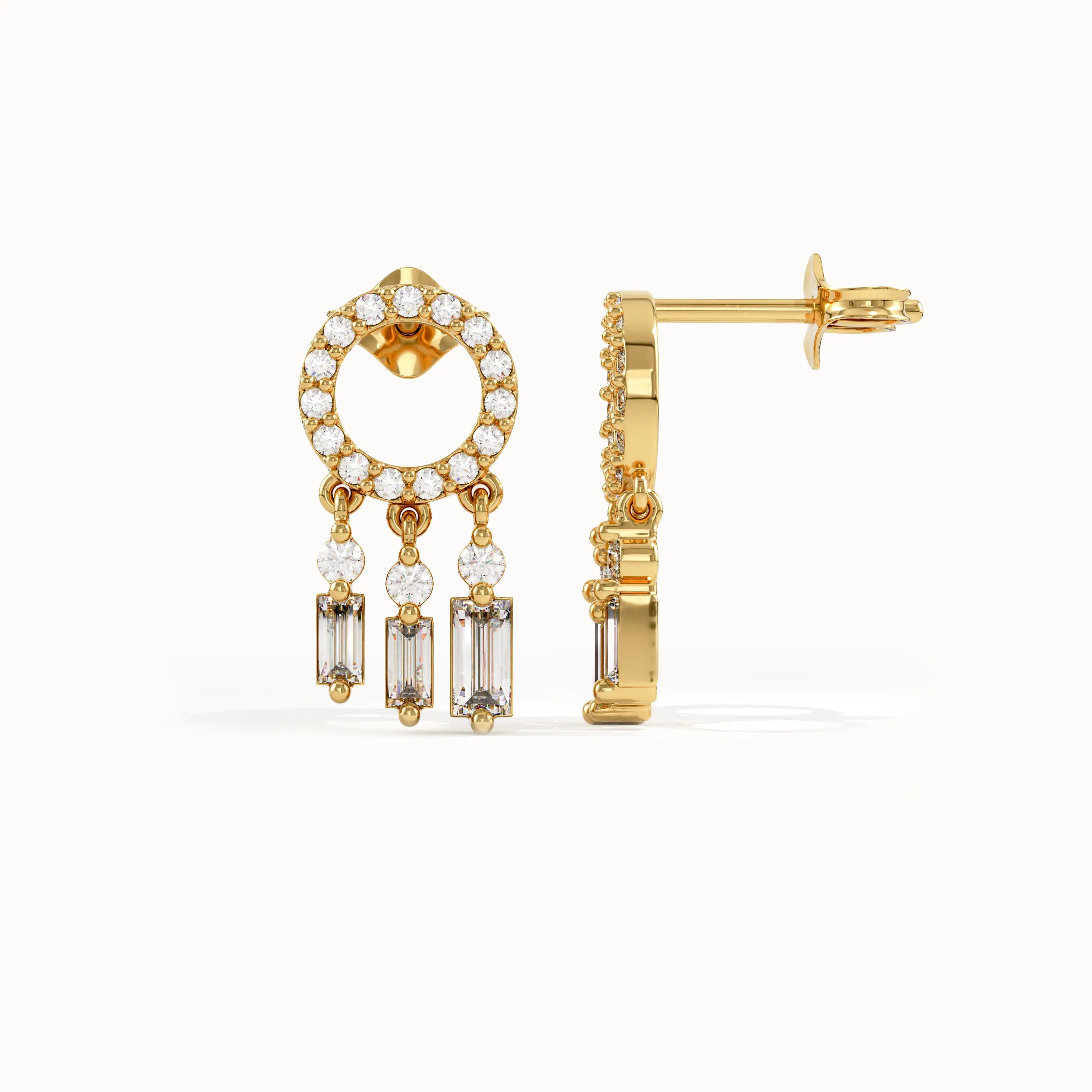 Gold Dangling Dreamcatcher Studs - BRENNMORE 