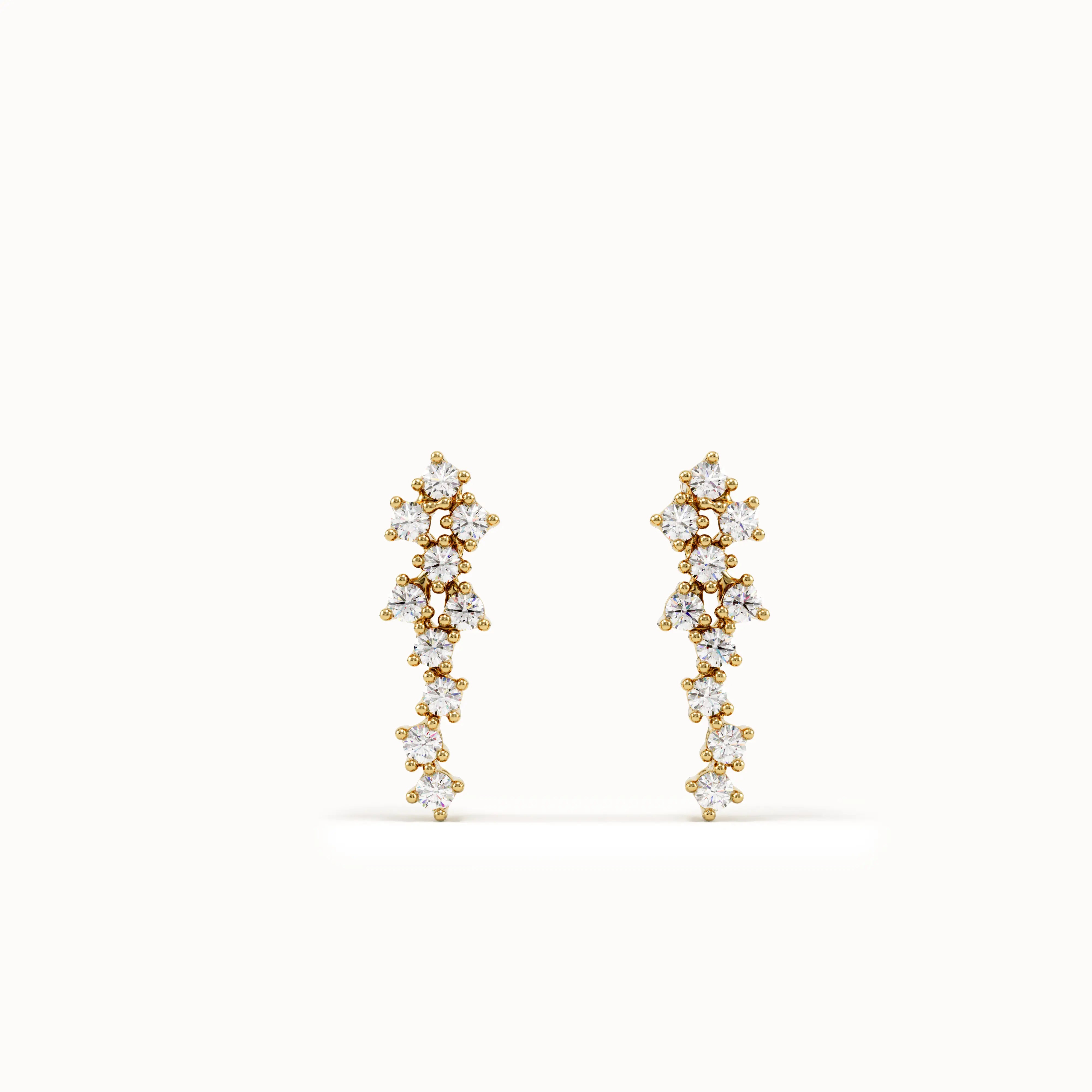 14k Gold Cluster Studs - BRENNMORE