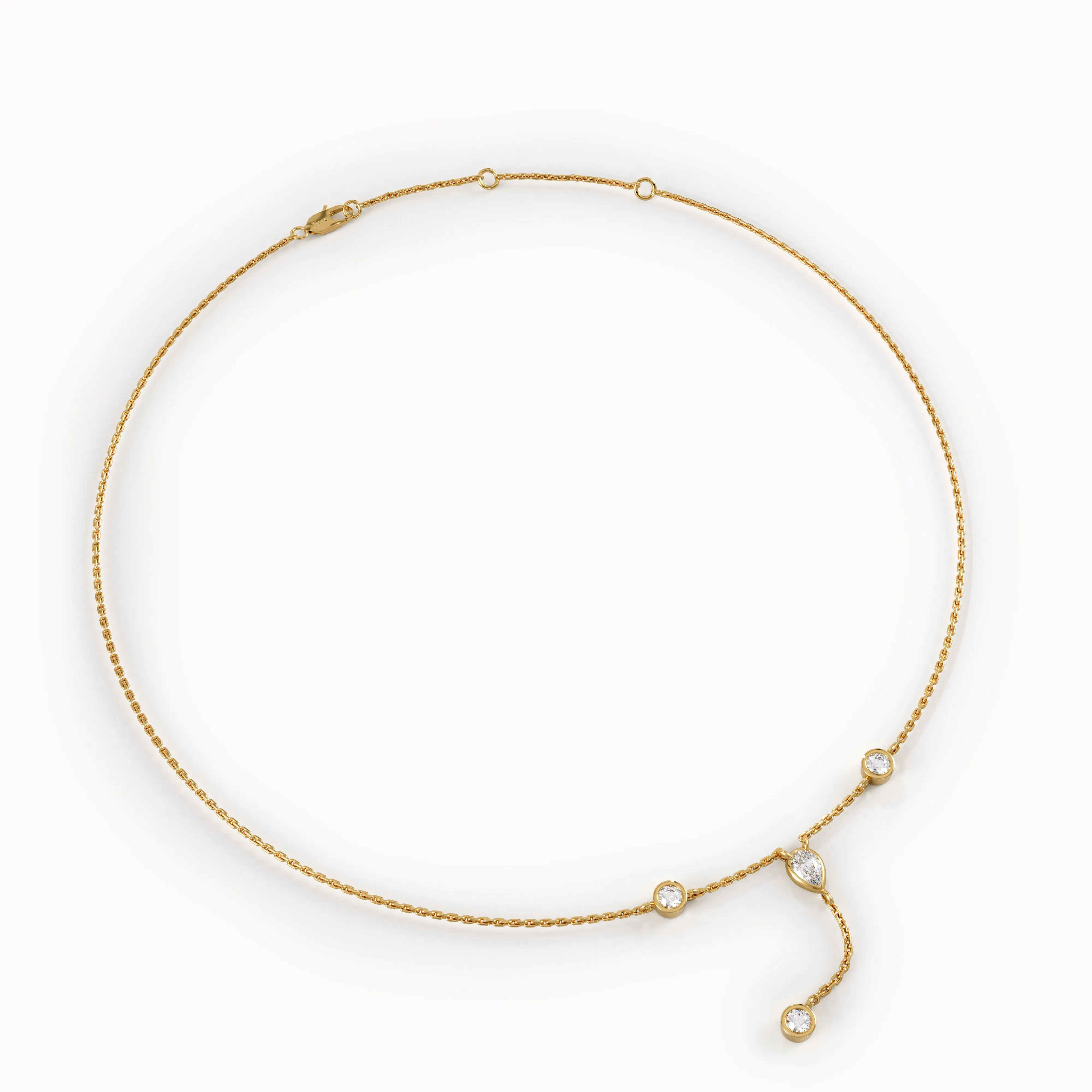 Womens Lab Diamond Lariat Necklace - BRENNMORE 
