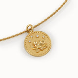 Gold Water Lily Pendant Necklace - BRENNMORE 