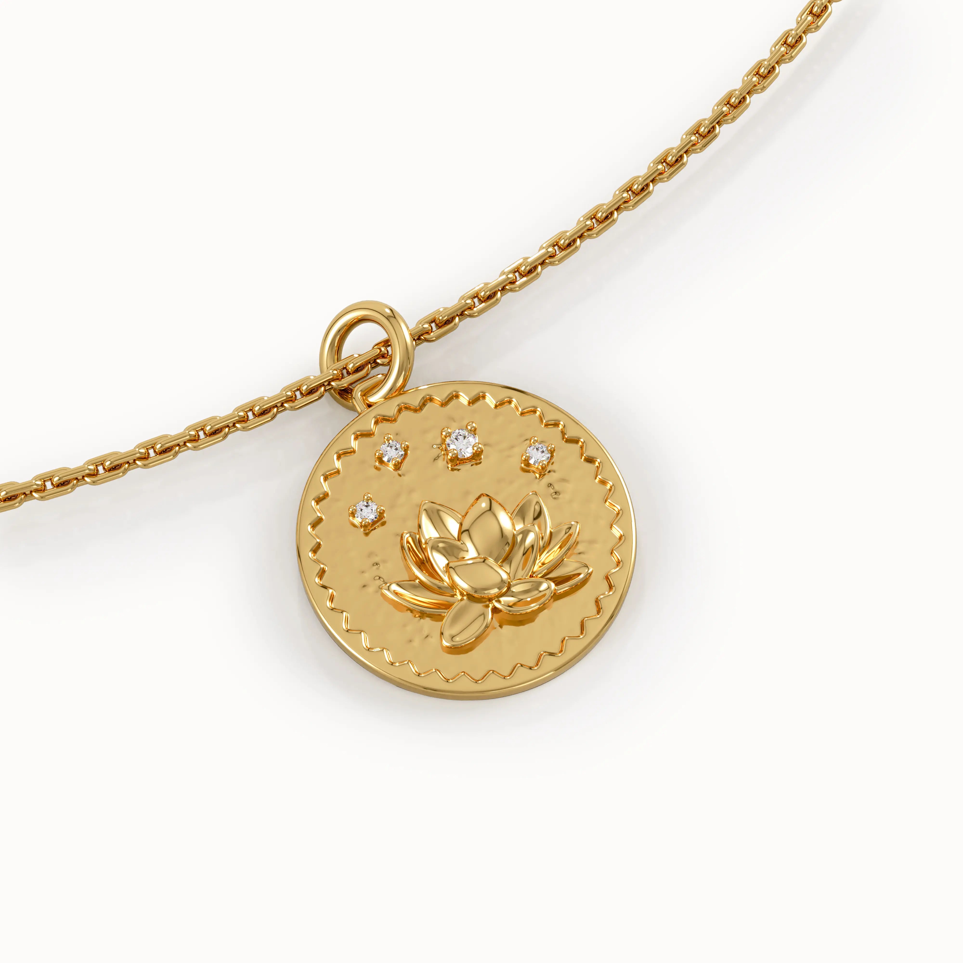 Gold Water Lily Pendant Necklace - BRENNMORE 