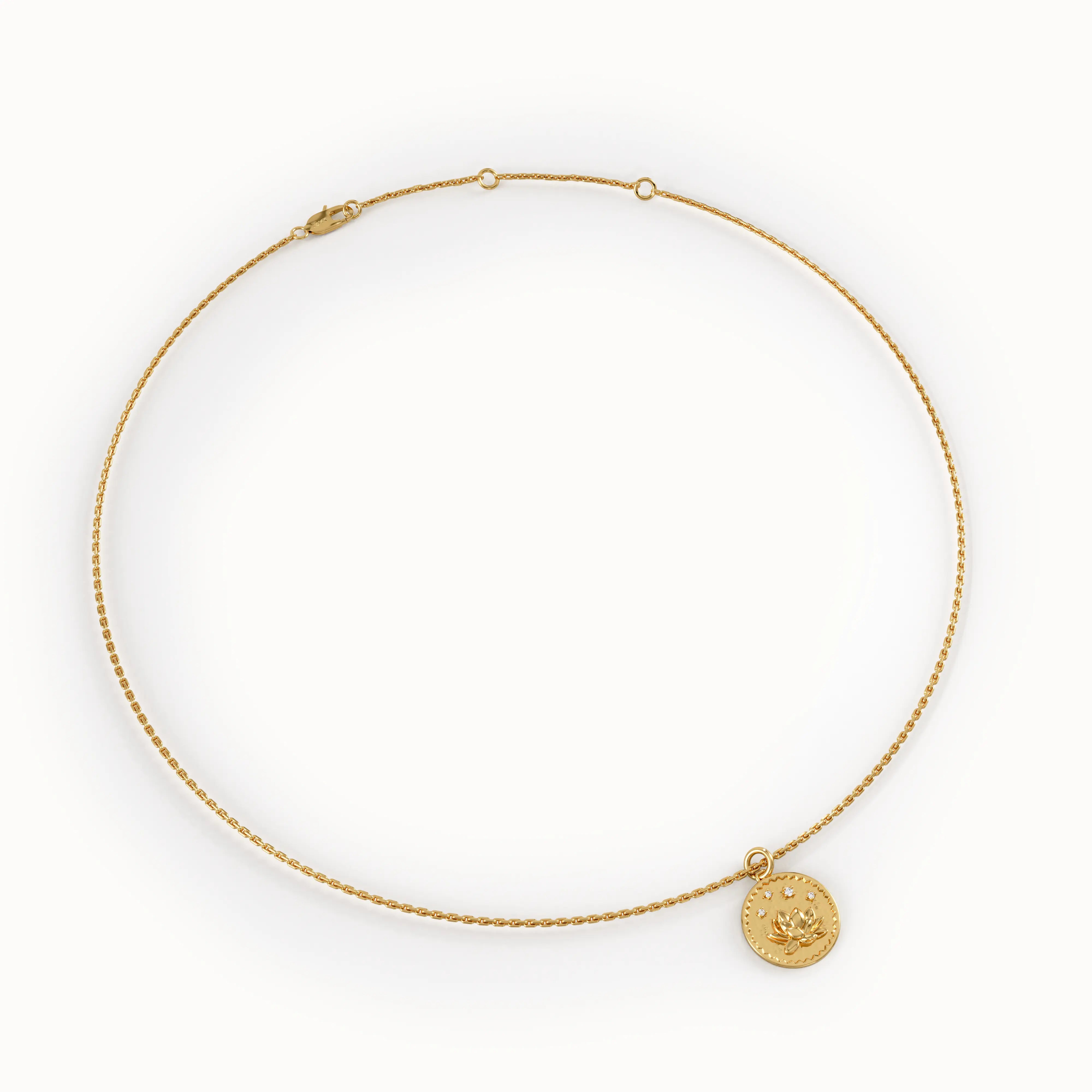 Gold Water Lily Pendant Necklace - BRENNMORE 