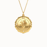 Gold Rose Pendant Necklace