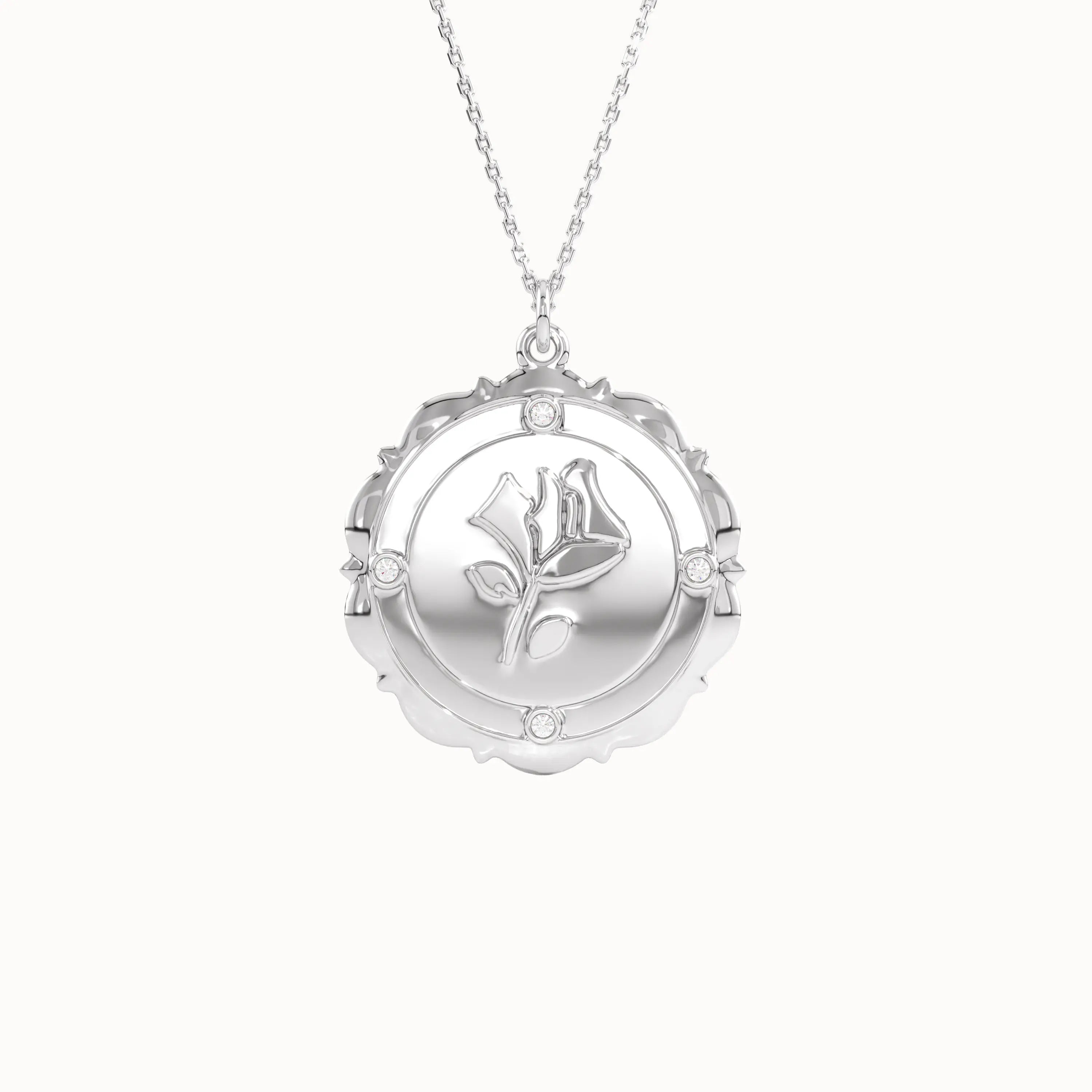Gold Rose Pendant Necklace