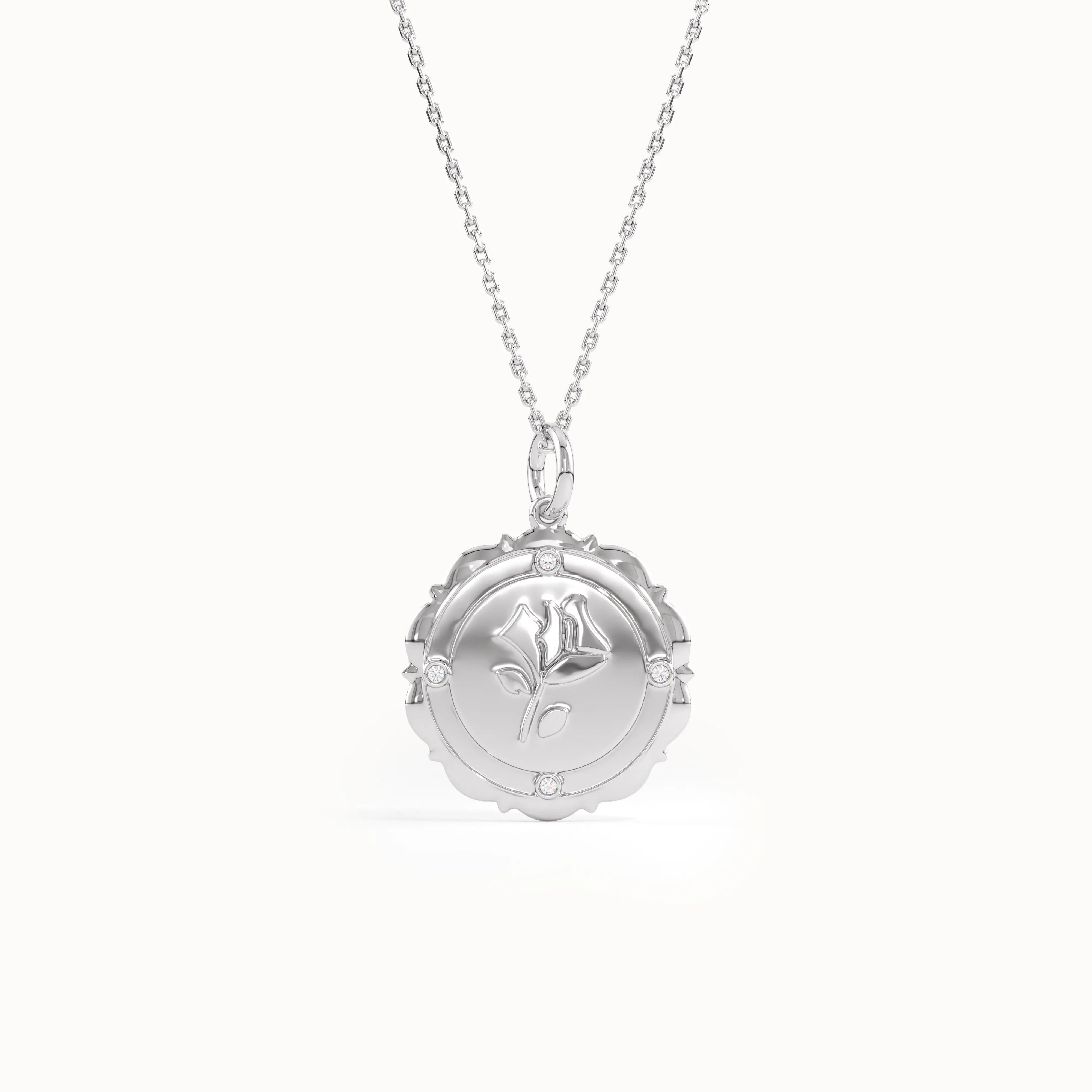 Gold Rose Pendant Necklace - BRENNMORE 