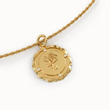 Gold Rose Pendant Necklace