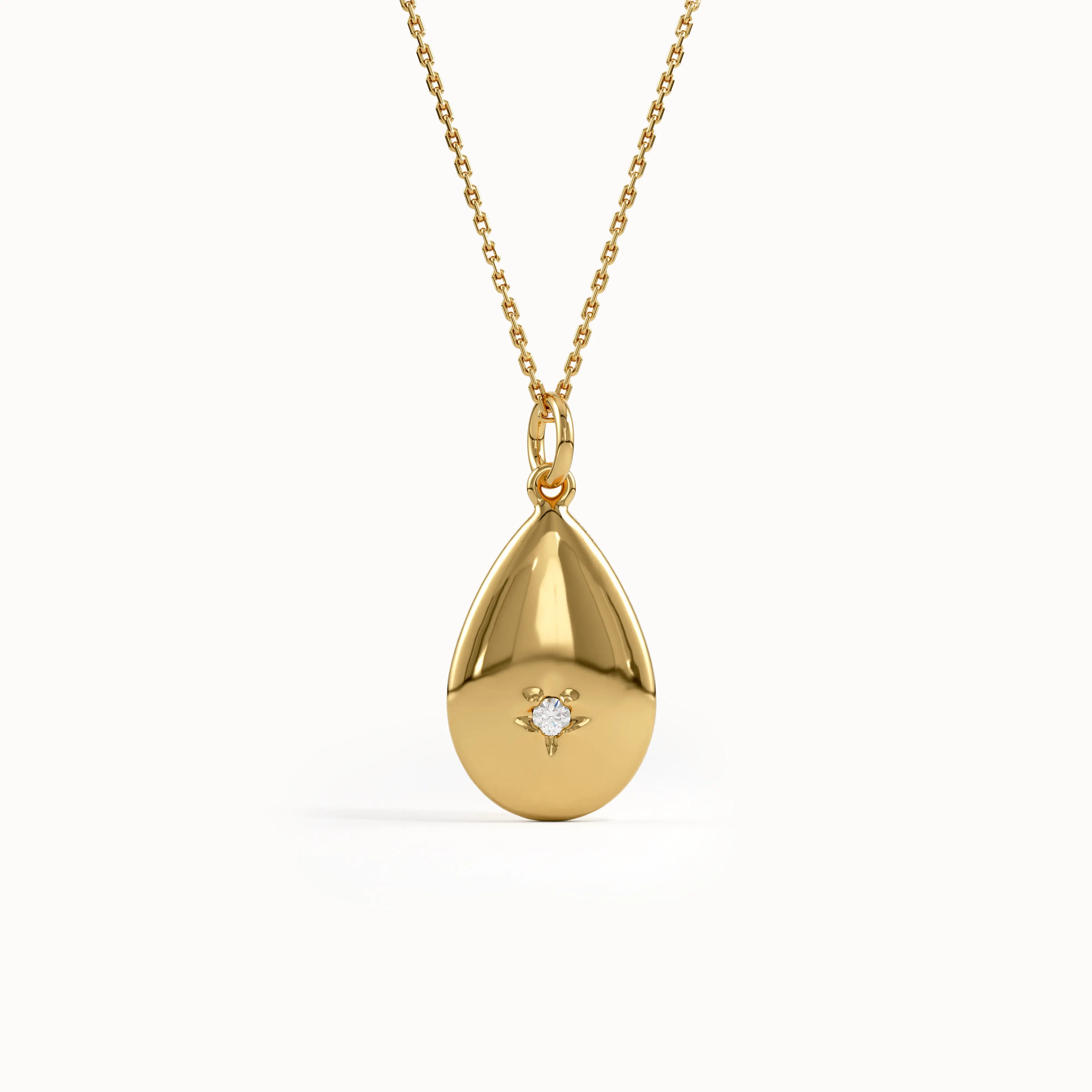 Gold Teardrop Necklace - BRENNMORE 