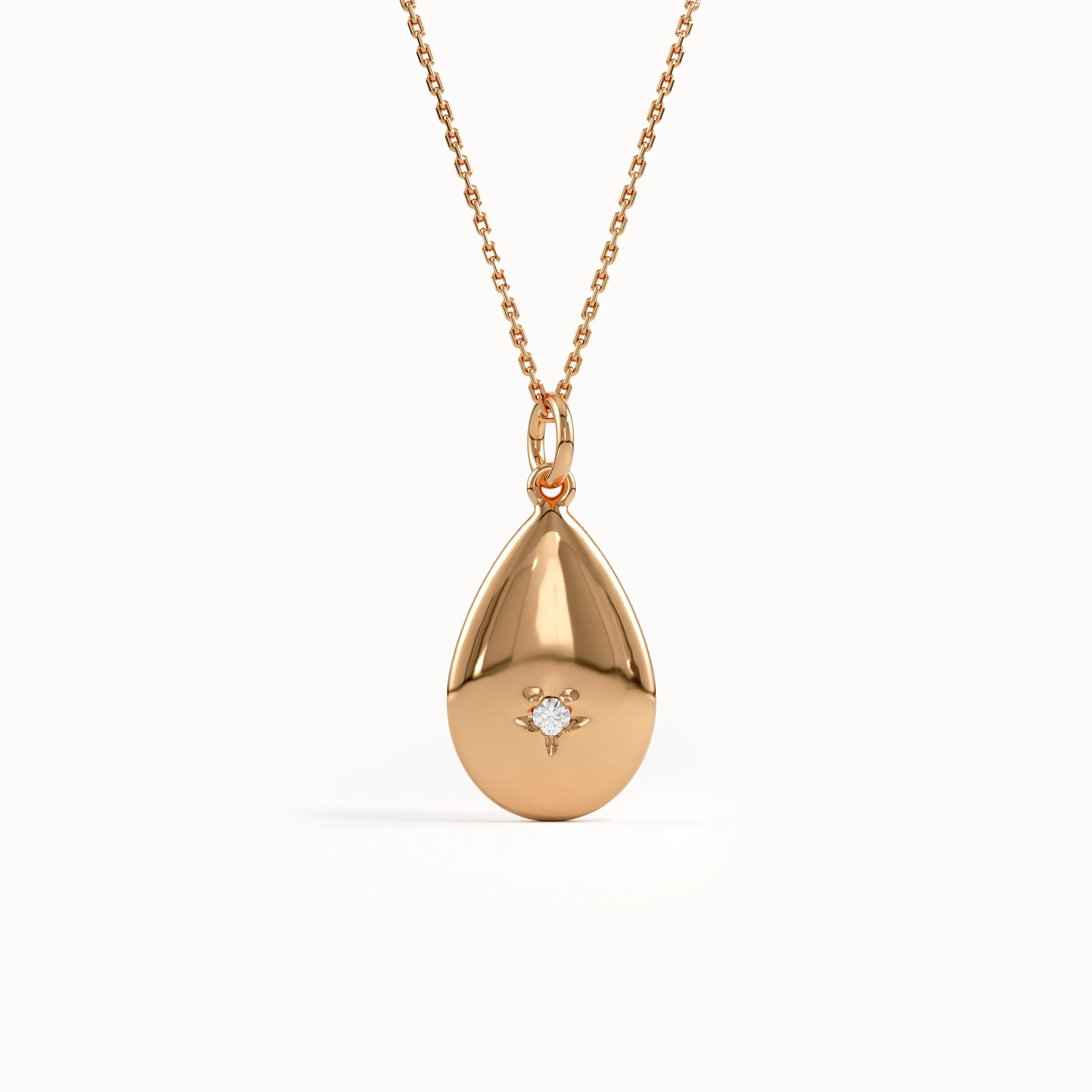 Gold Teardrop Necklace - BRENNMORE 