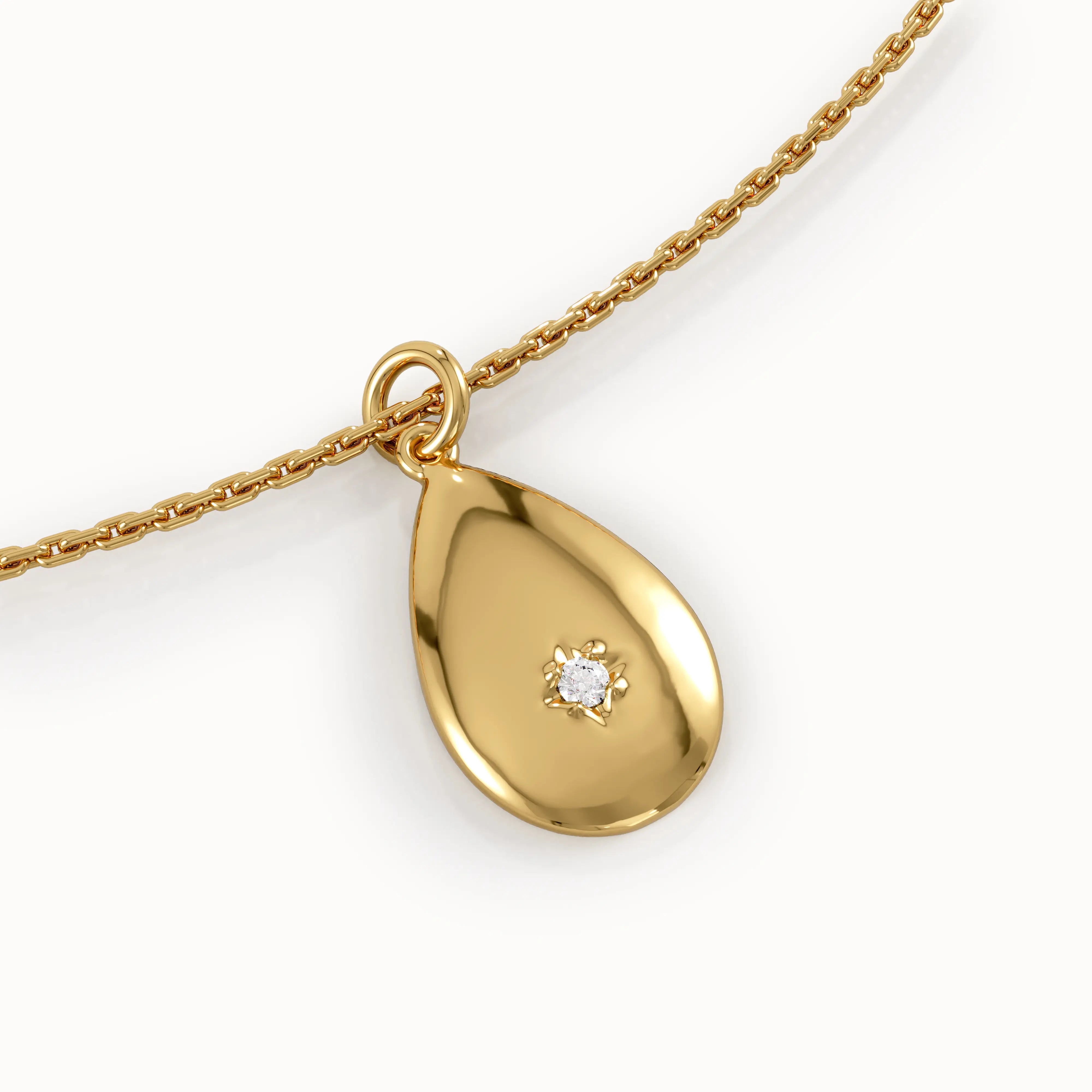 Gold Teardrop Necklace - BRENNMORE 