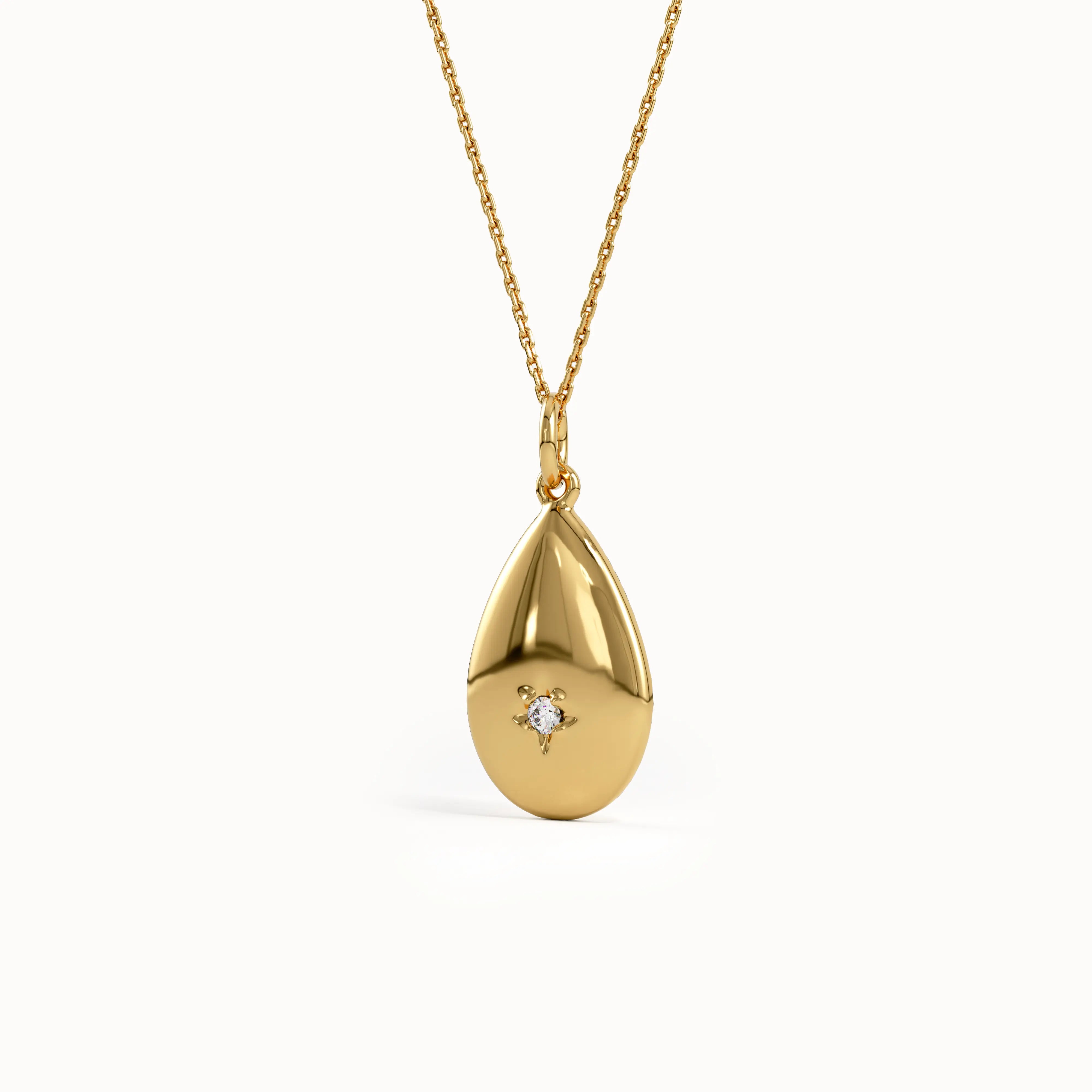 Gold Teardrop Necklace - BRENNMORE 