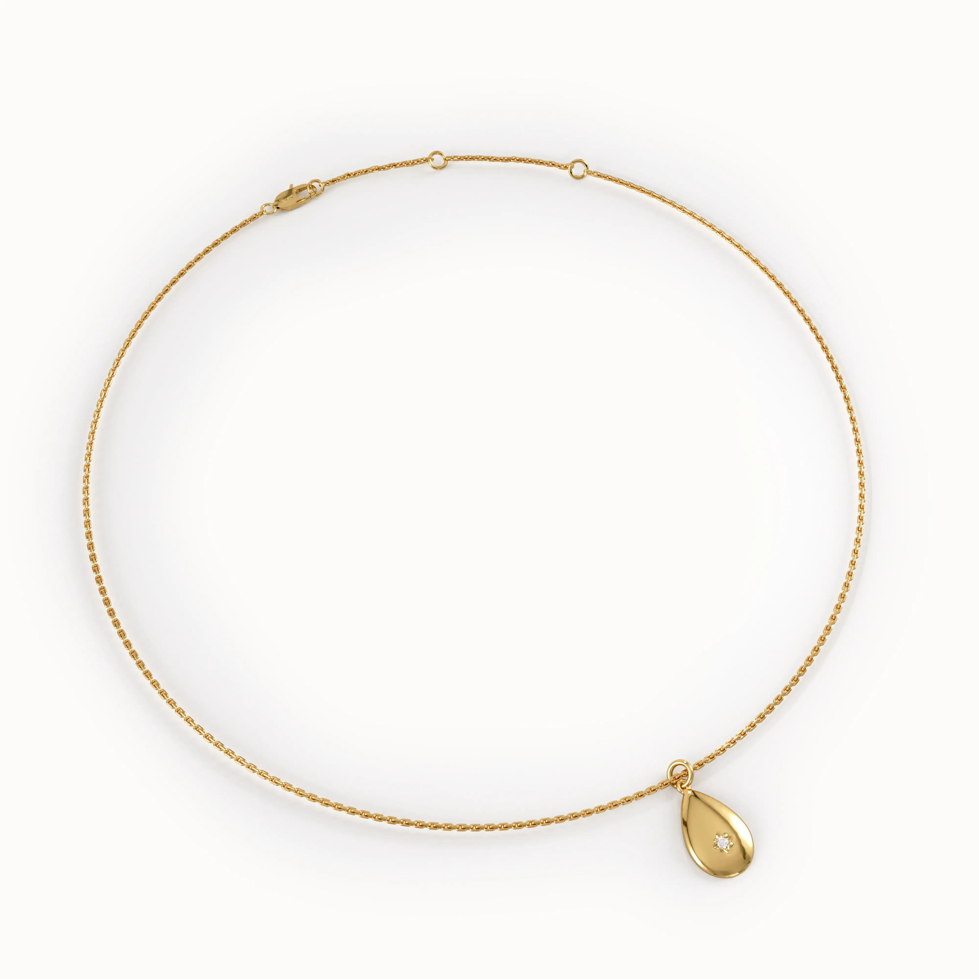 Gold Teardrop Necklace - BRENNMORE 