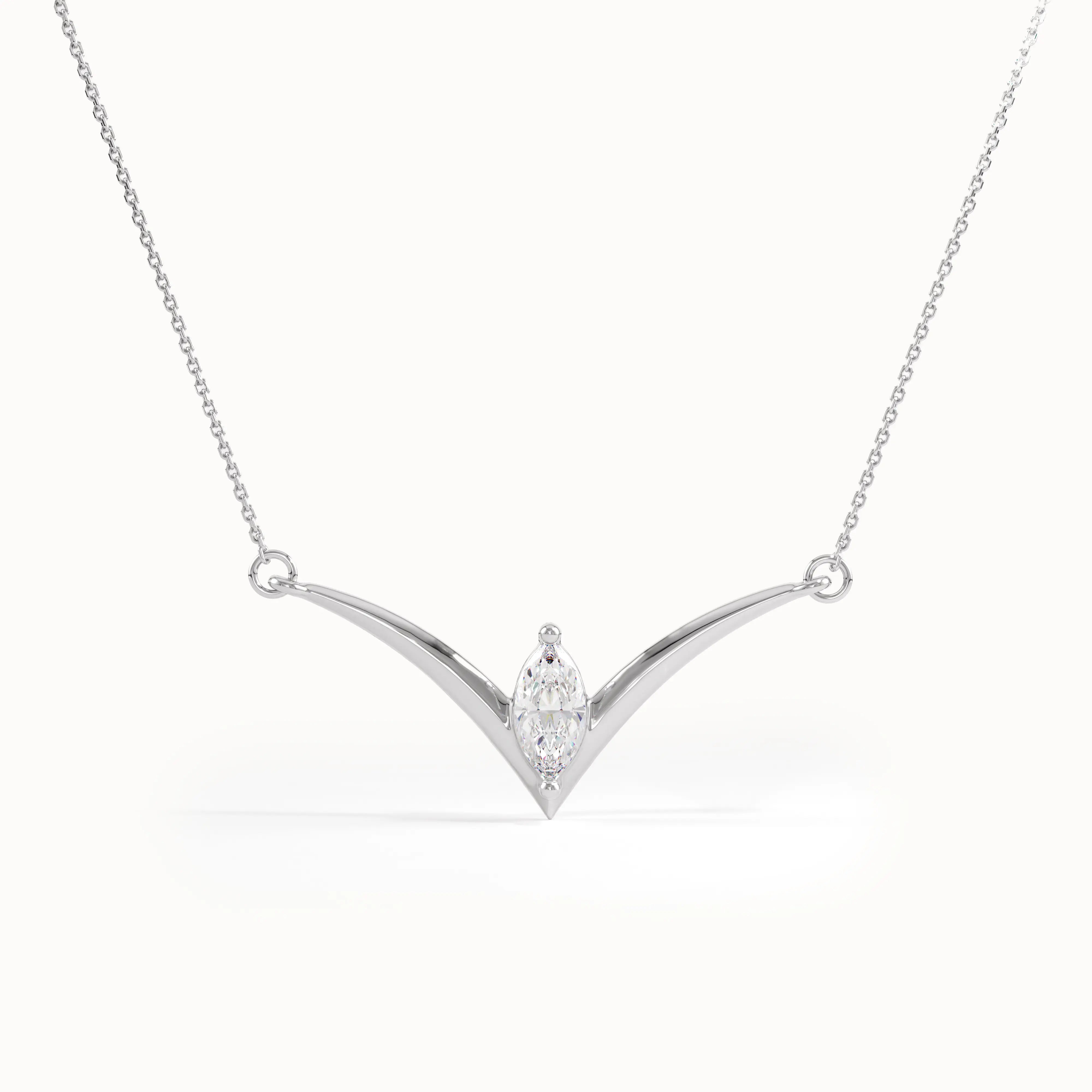 Unique Marquise Gold Necklace - BRENNMORE 