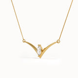 Unique Marquise Gold Necklace - BRENNMORE 