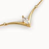Unique Marquise Gold Necklace