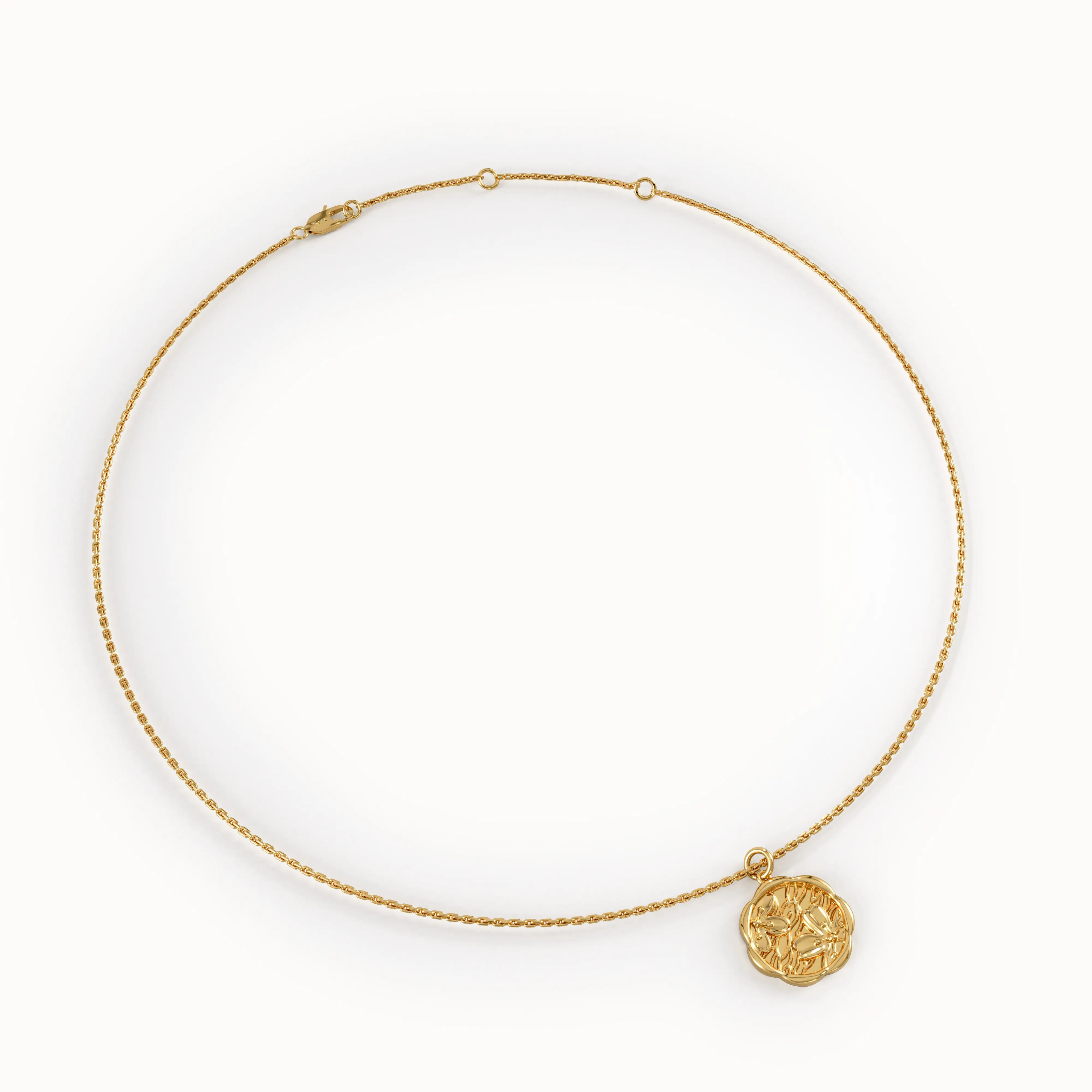 Gold Sakura Pendant Necklace - BRENNMORE 