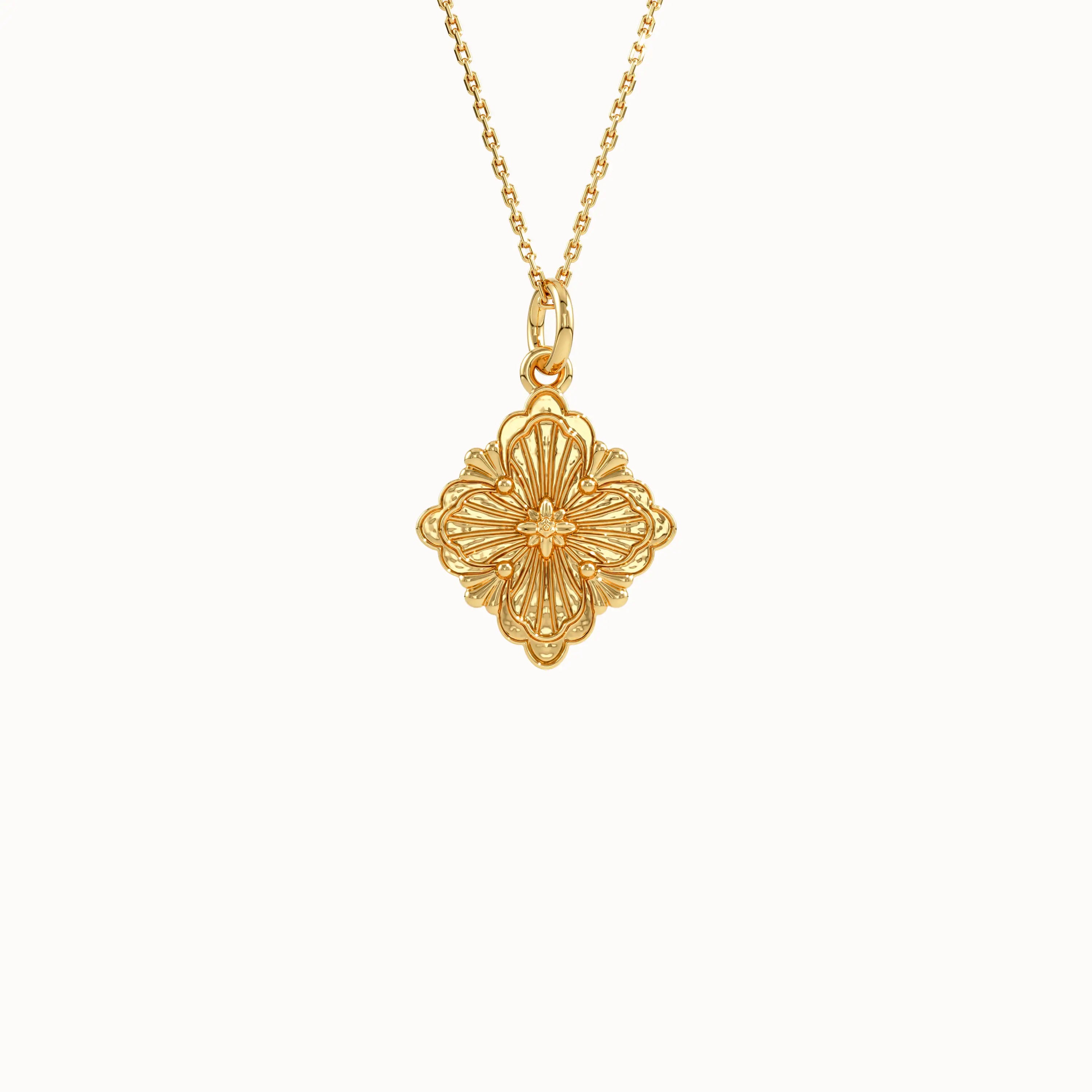 Unique Gold Motif Necklace - BRENNMORE 