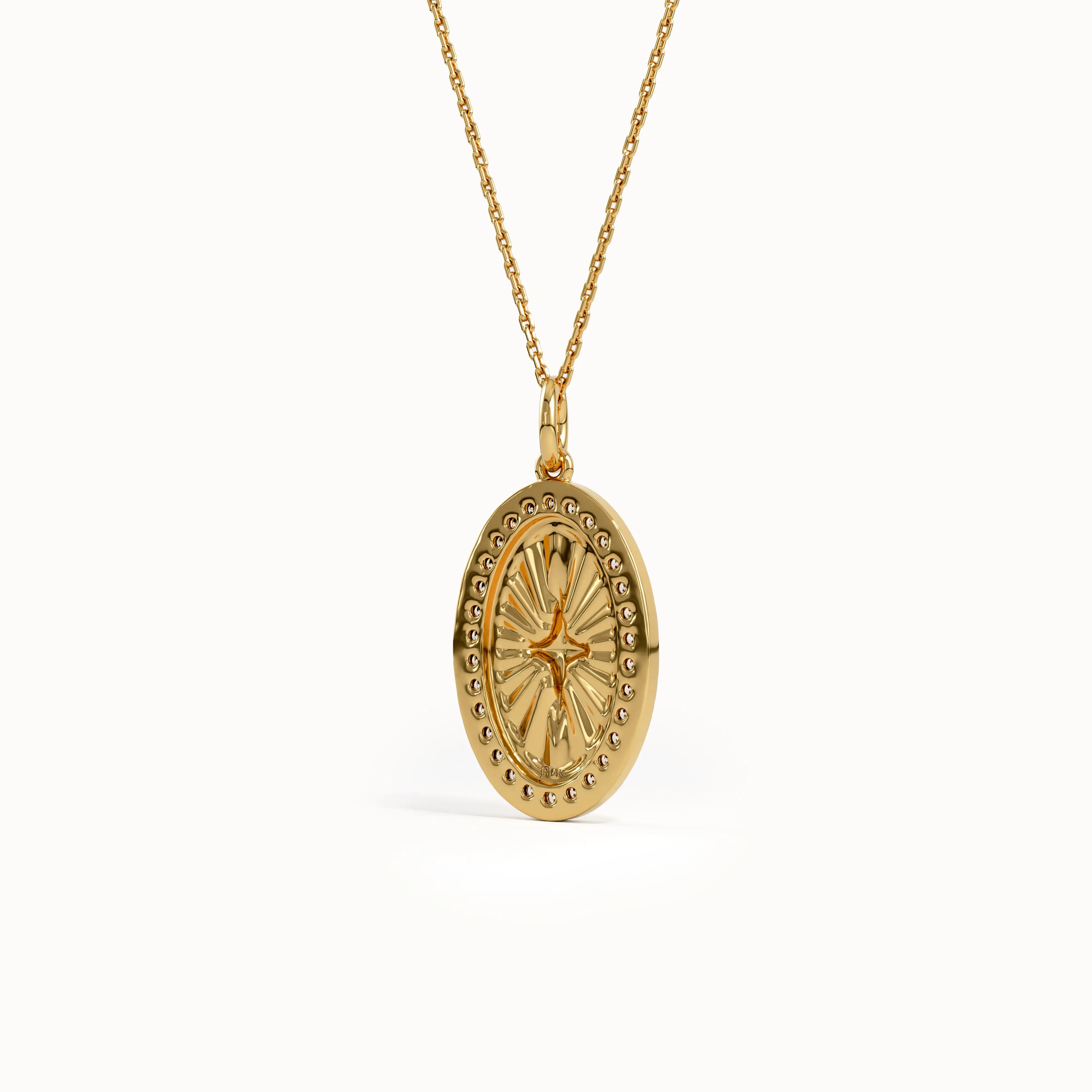 Oval Compass Pendant Necklace - BRENNMORE 