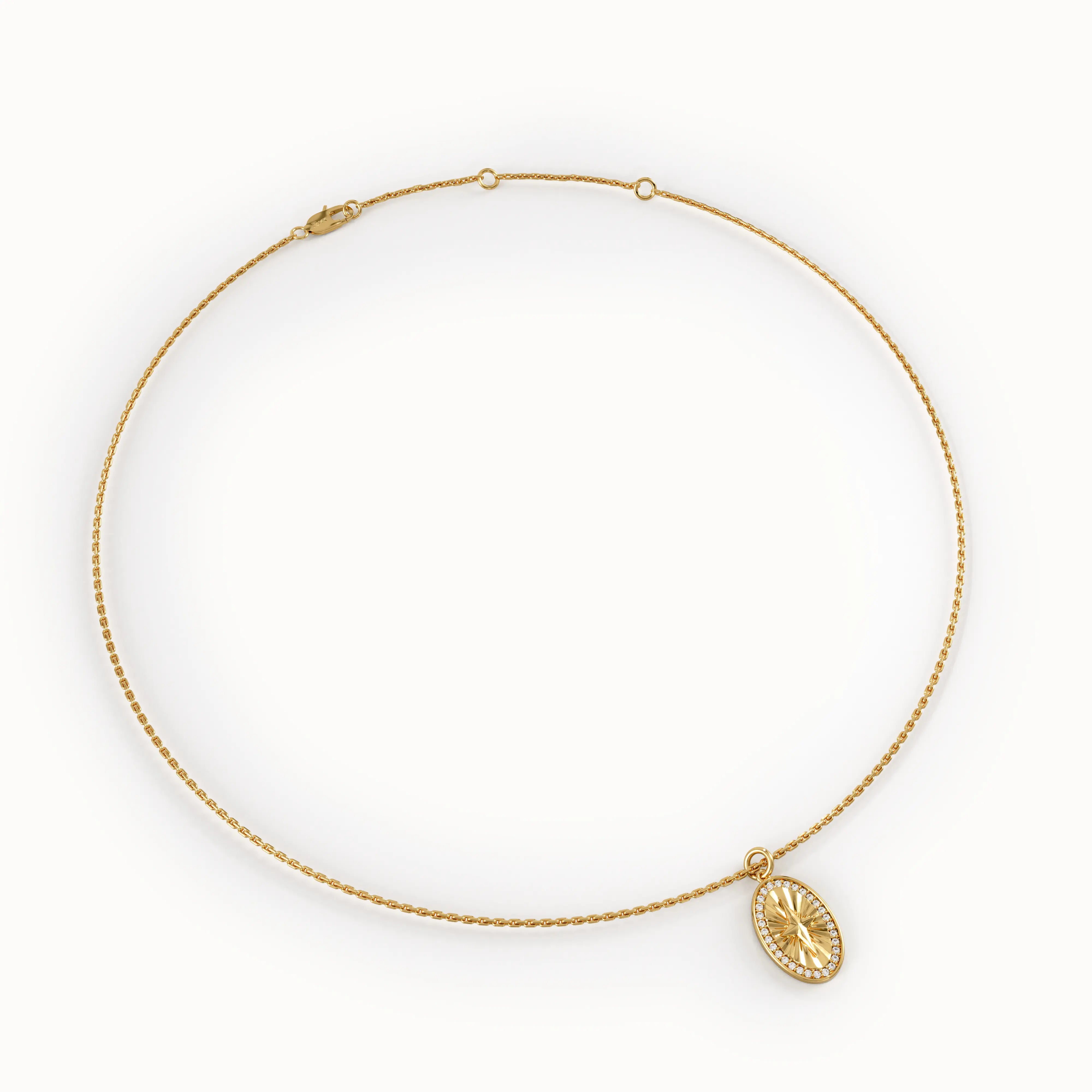Oval Compass Pendant Necklace - BRENNMORE 