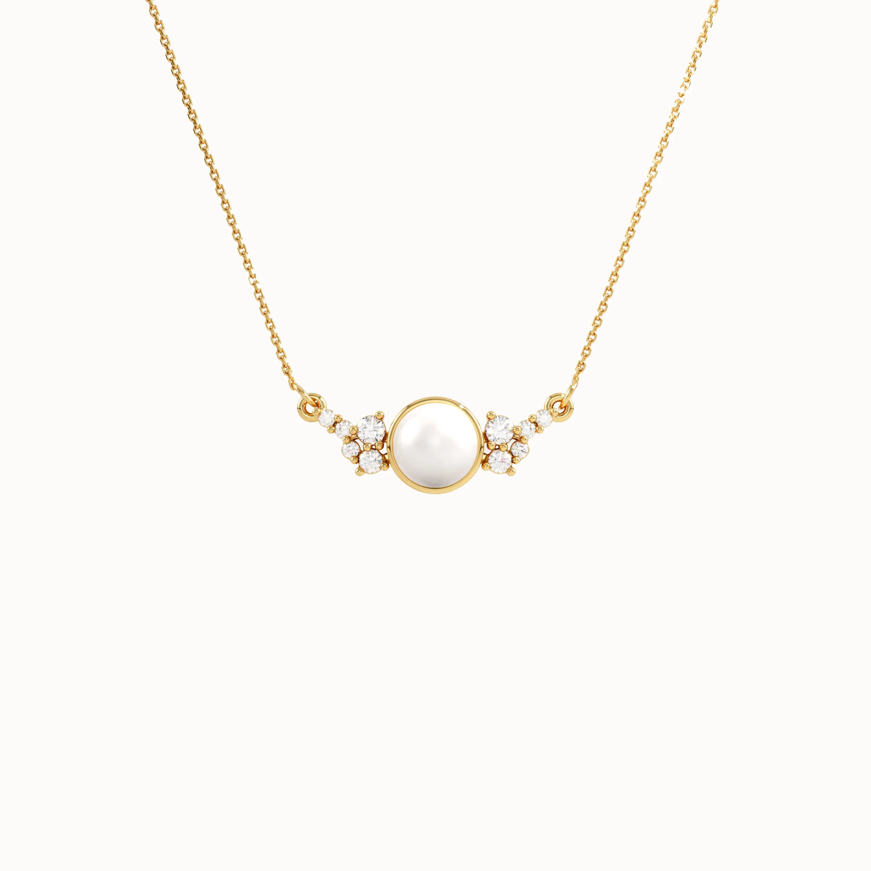 14k Gold Pearl Necklace - BRENNMORE 