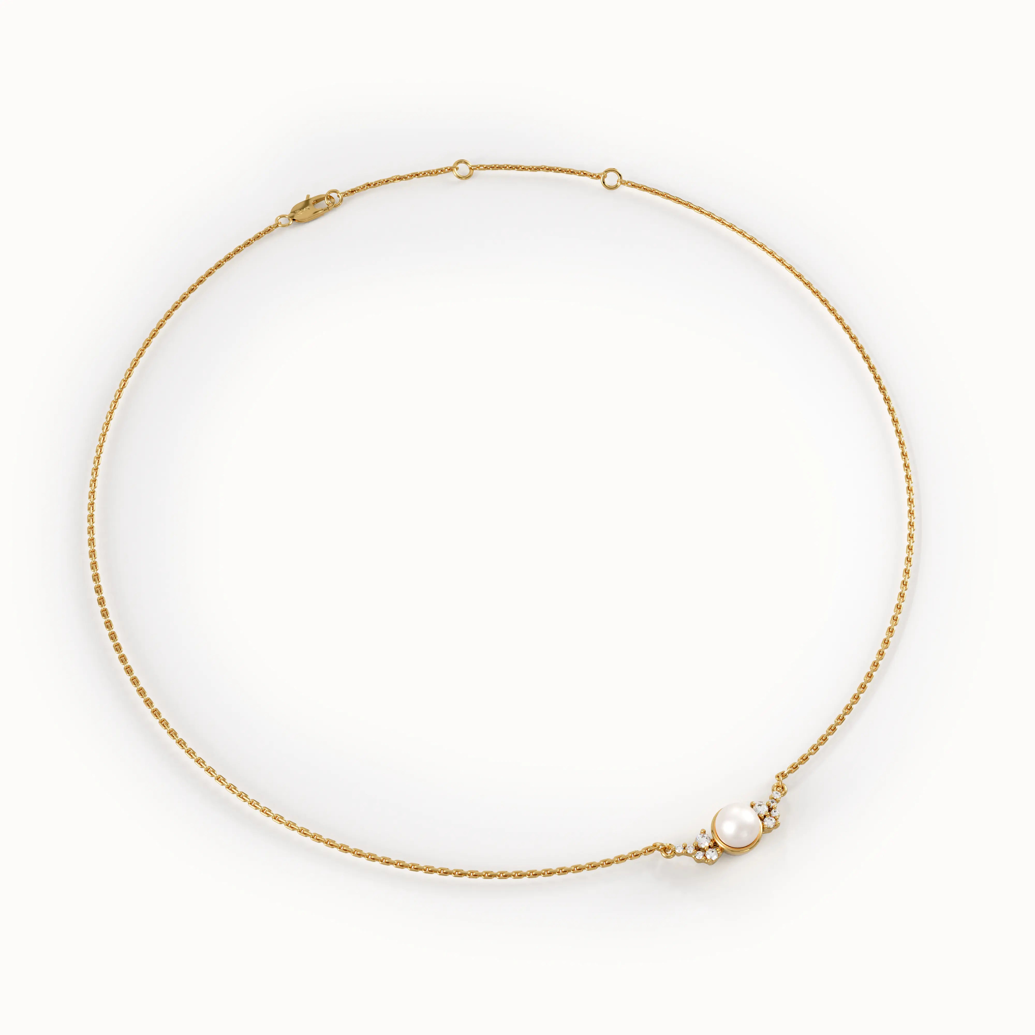 14k Gold Pearl Necklace - BRENNMORE 