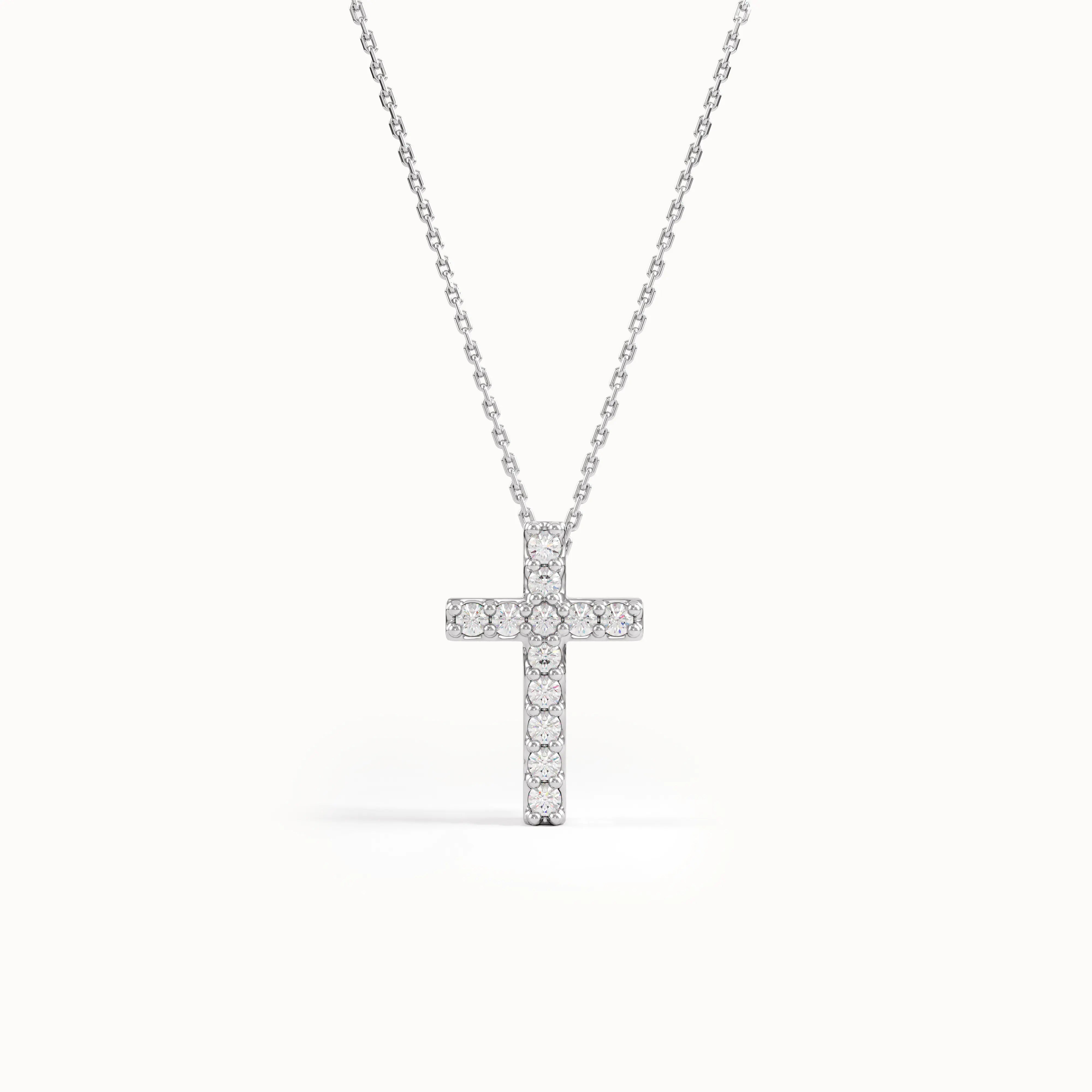 Pave Cross Gold Necklace - BRENNMORE 
