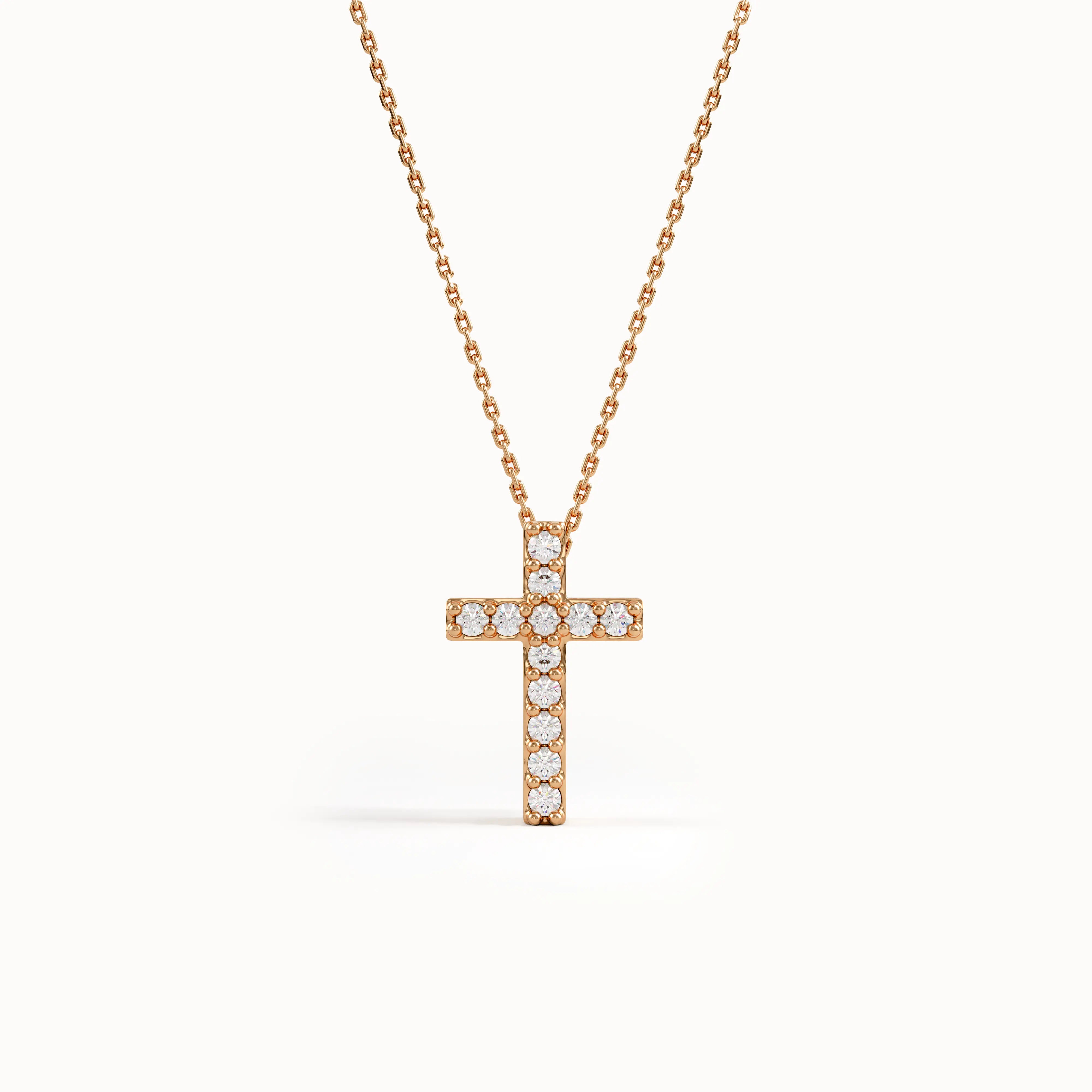 Pave Cross Gold Necklace - BRENNMORE 