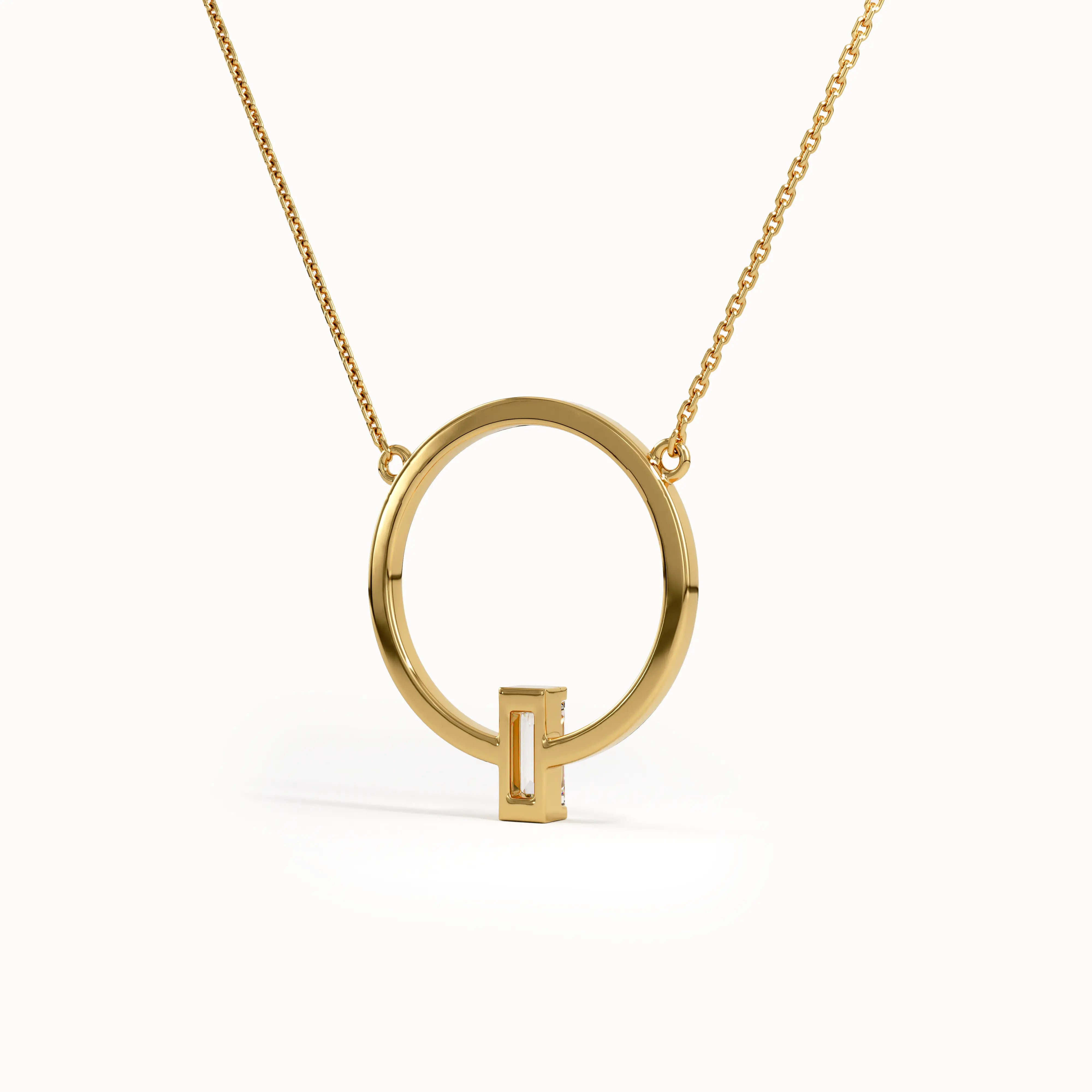 Baguette Karma Necklace in Gold - BRENNMORE 