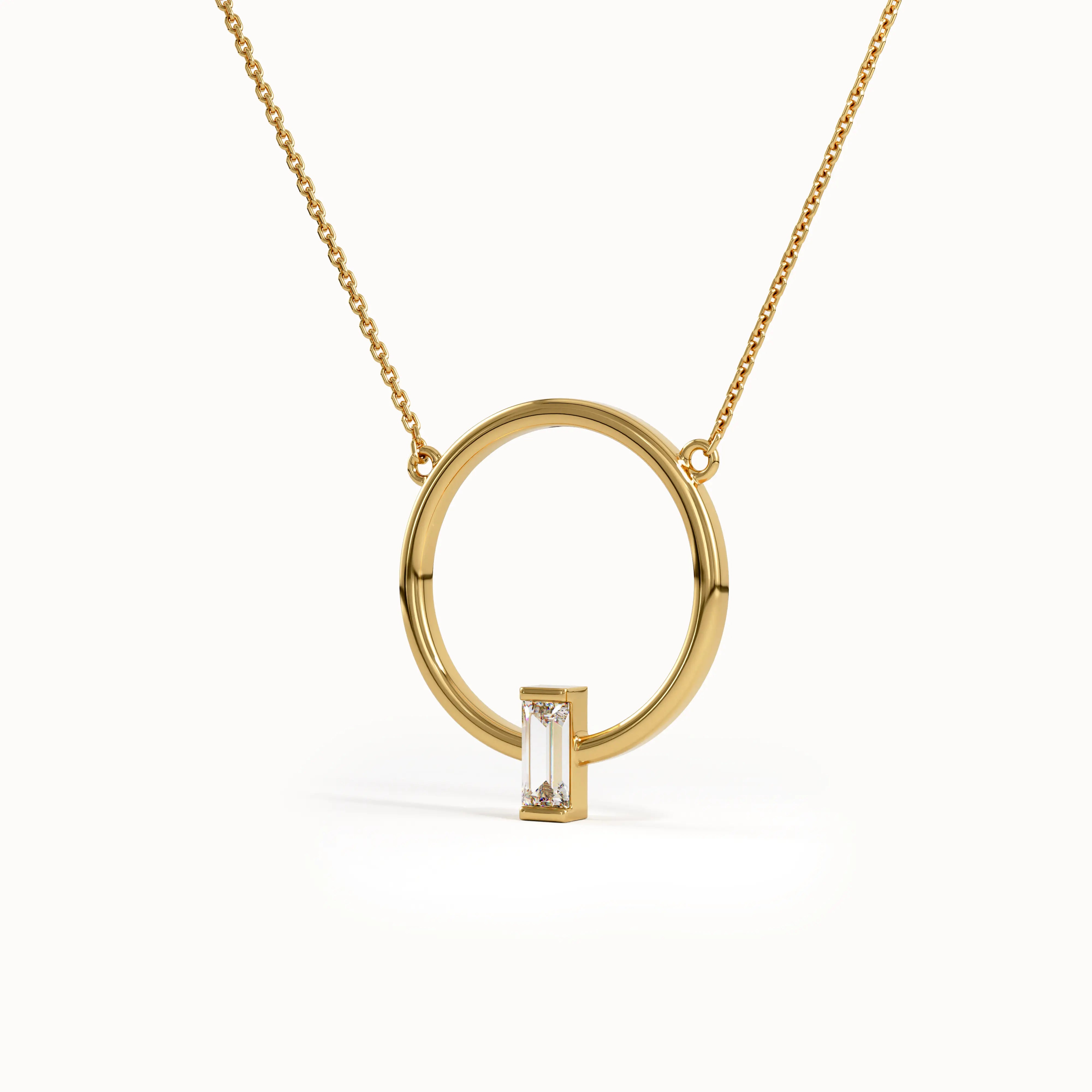 Baguette Karma Necklace in Gold - BRENNMORE 