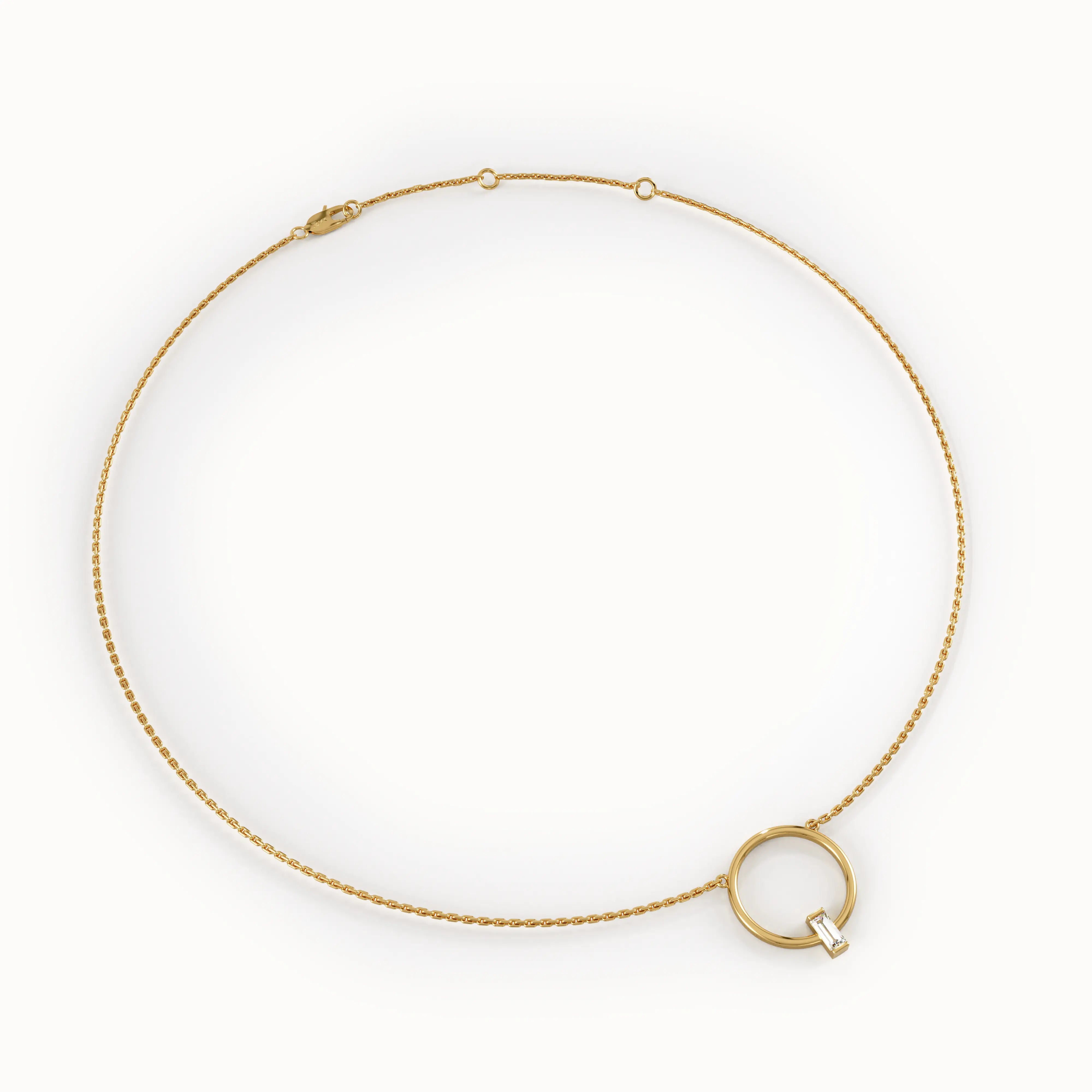 Baguette Karma Necklace in Gold - BRENNMORE 