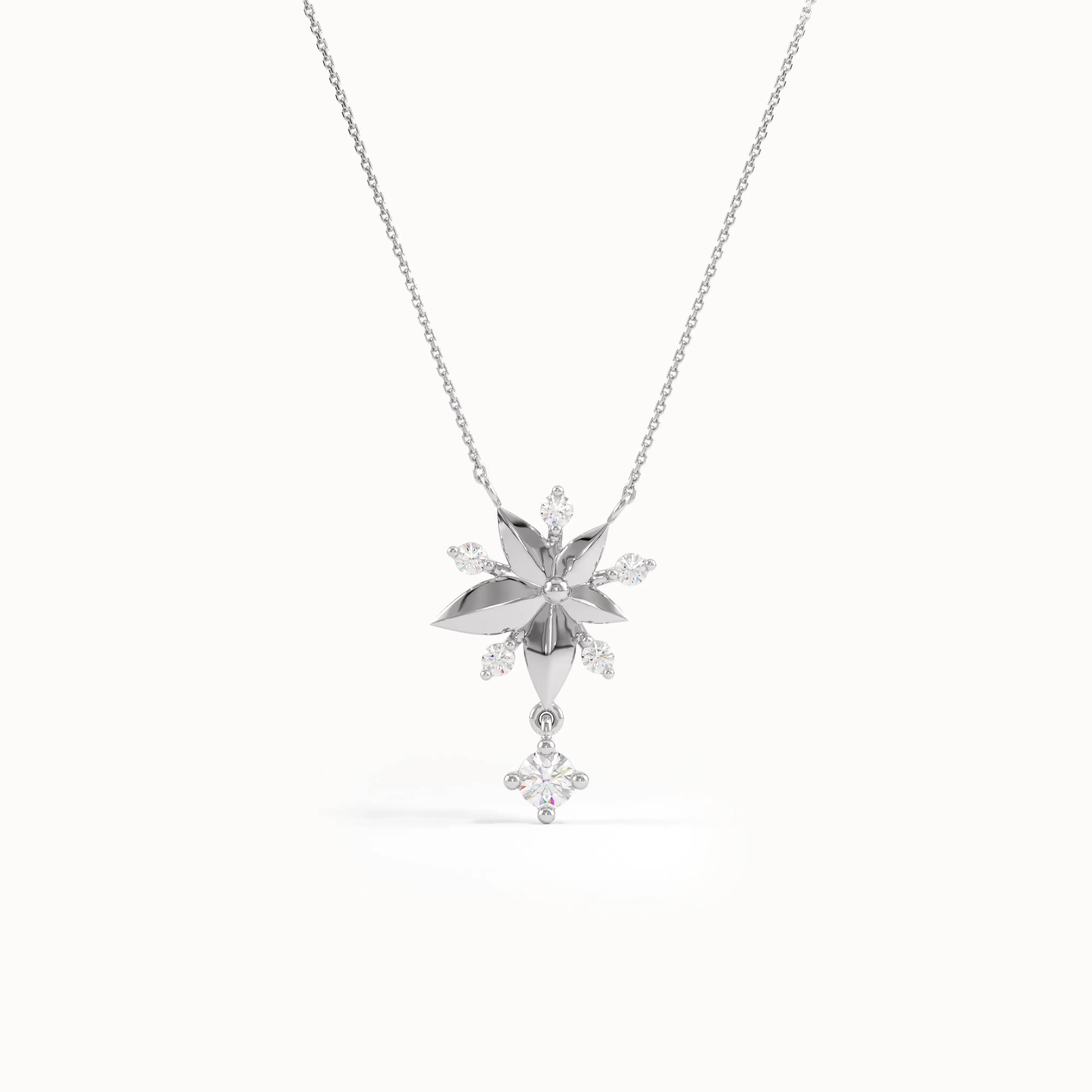 Gold Flower Pendant Necklace - BRENNMORE 