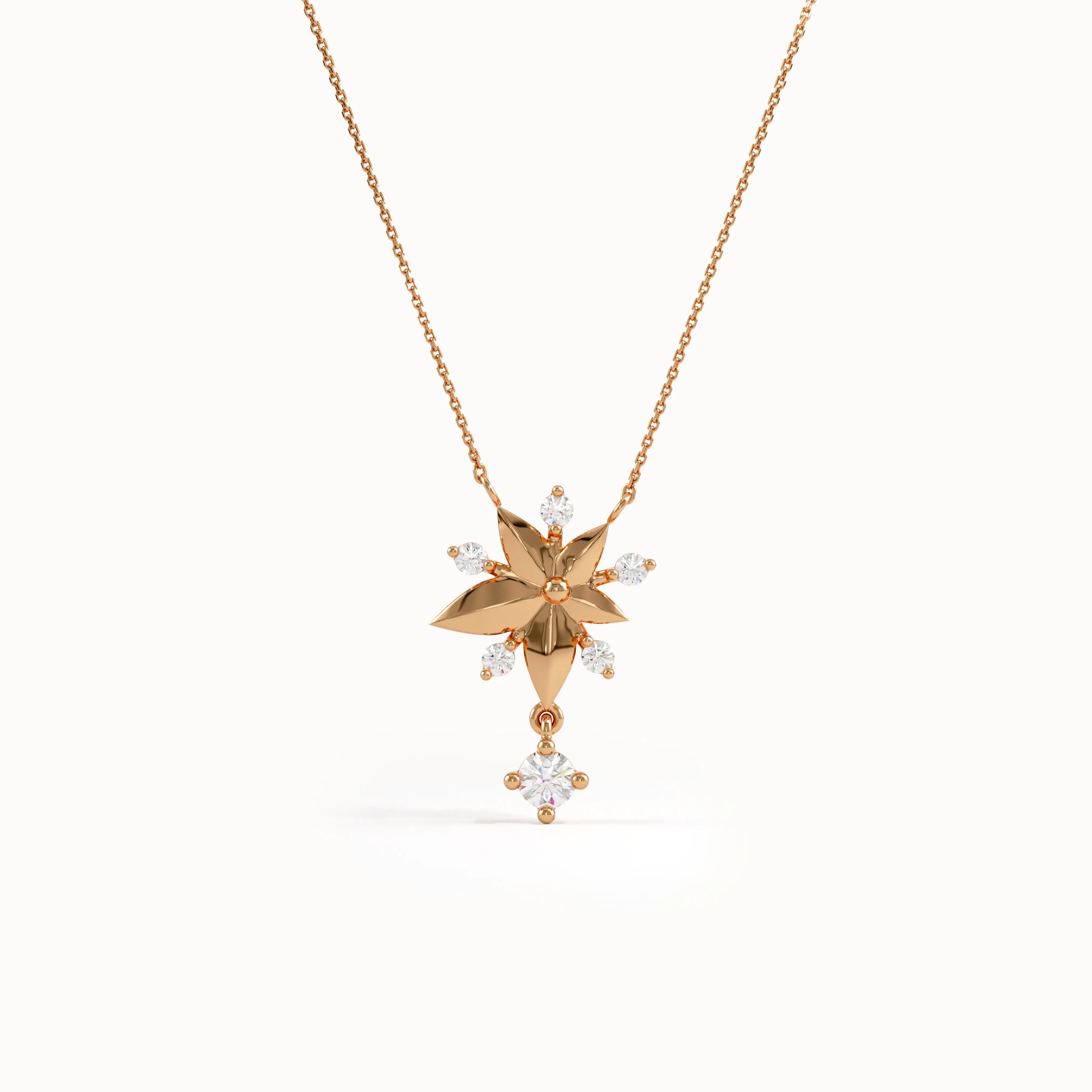 Gold Flower Pendant Necklace - BRENNMORE 