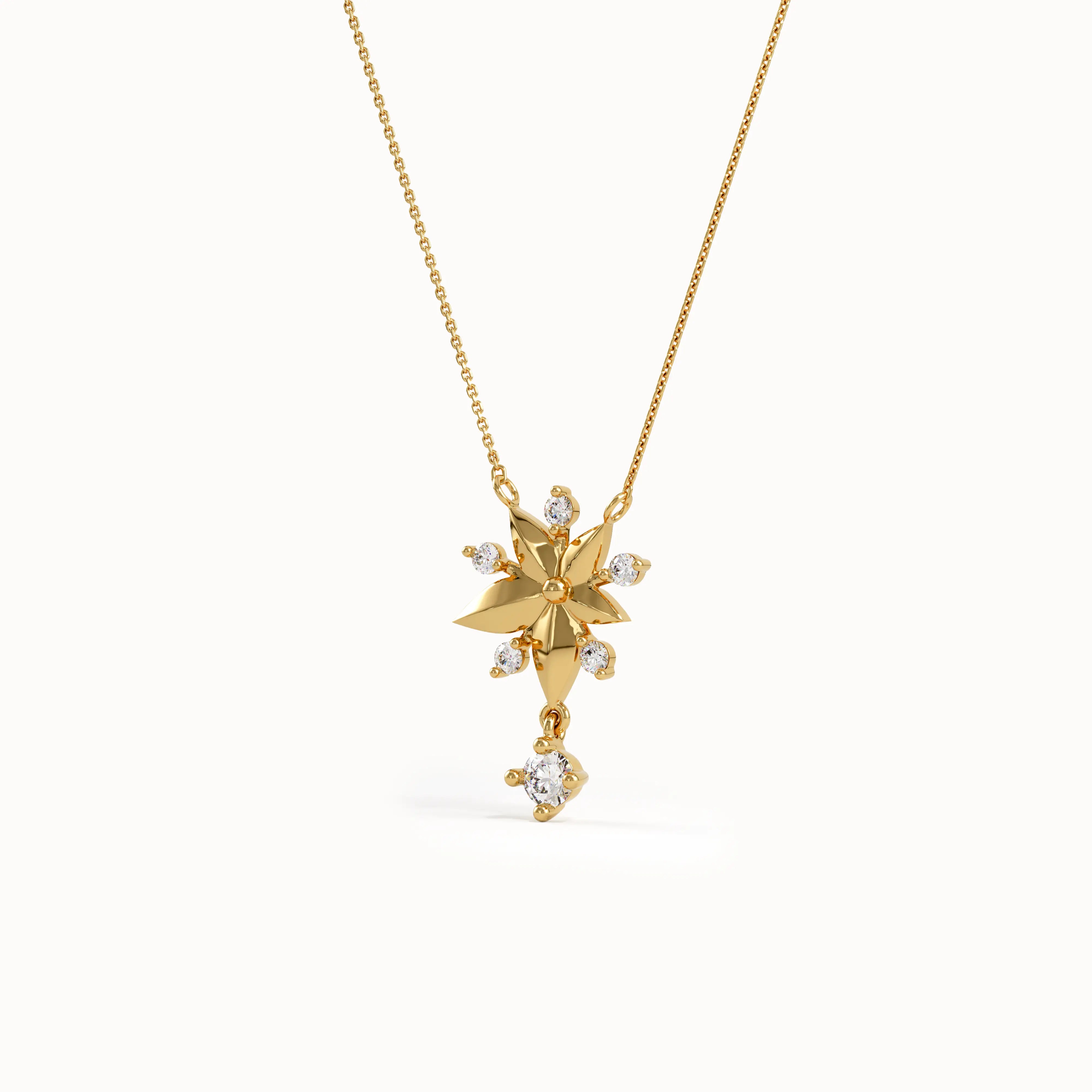 Gold Flower Pendant Necklace - BRENNMORE 