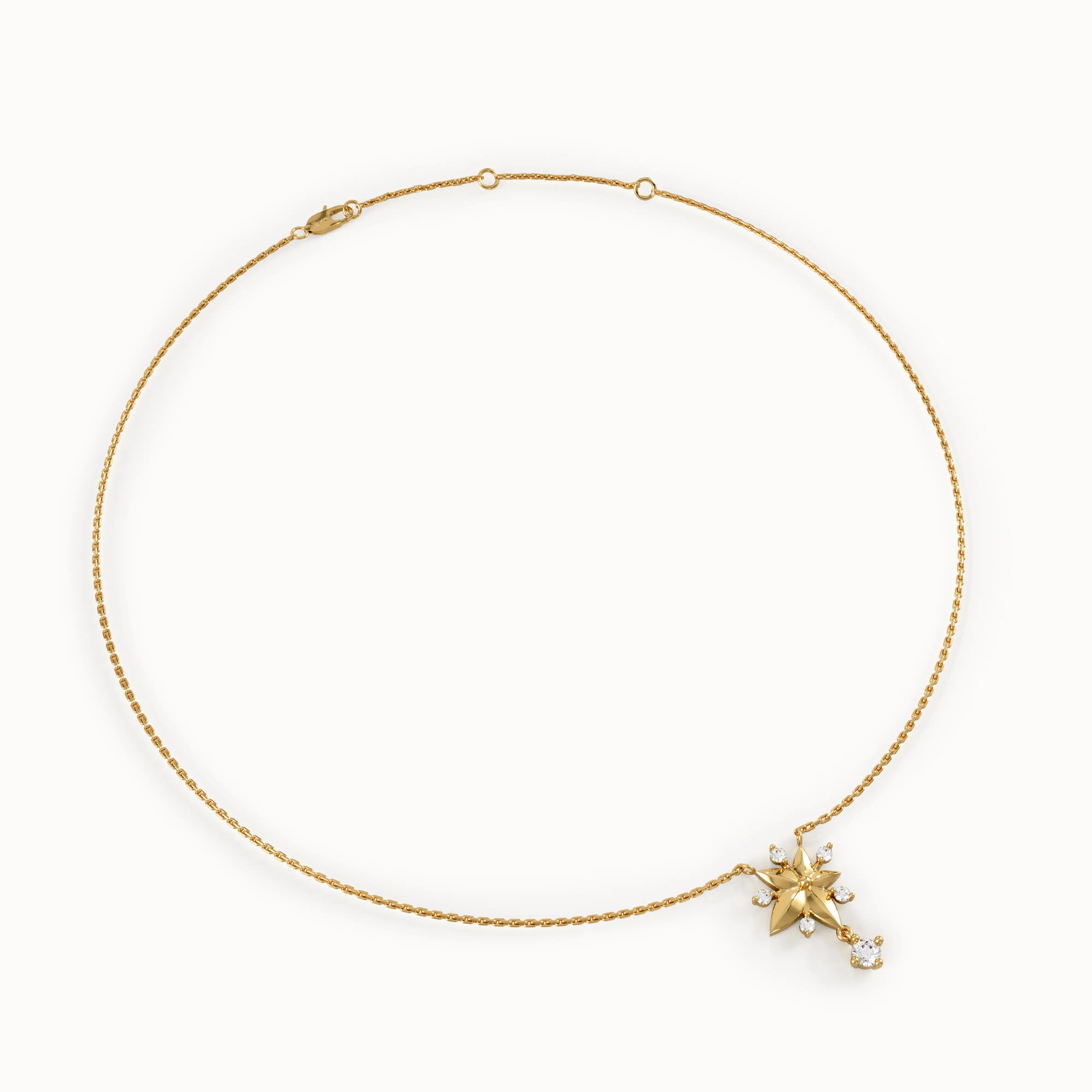 Gold Flower Pendant Necklace - BRENNMORE 