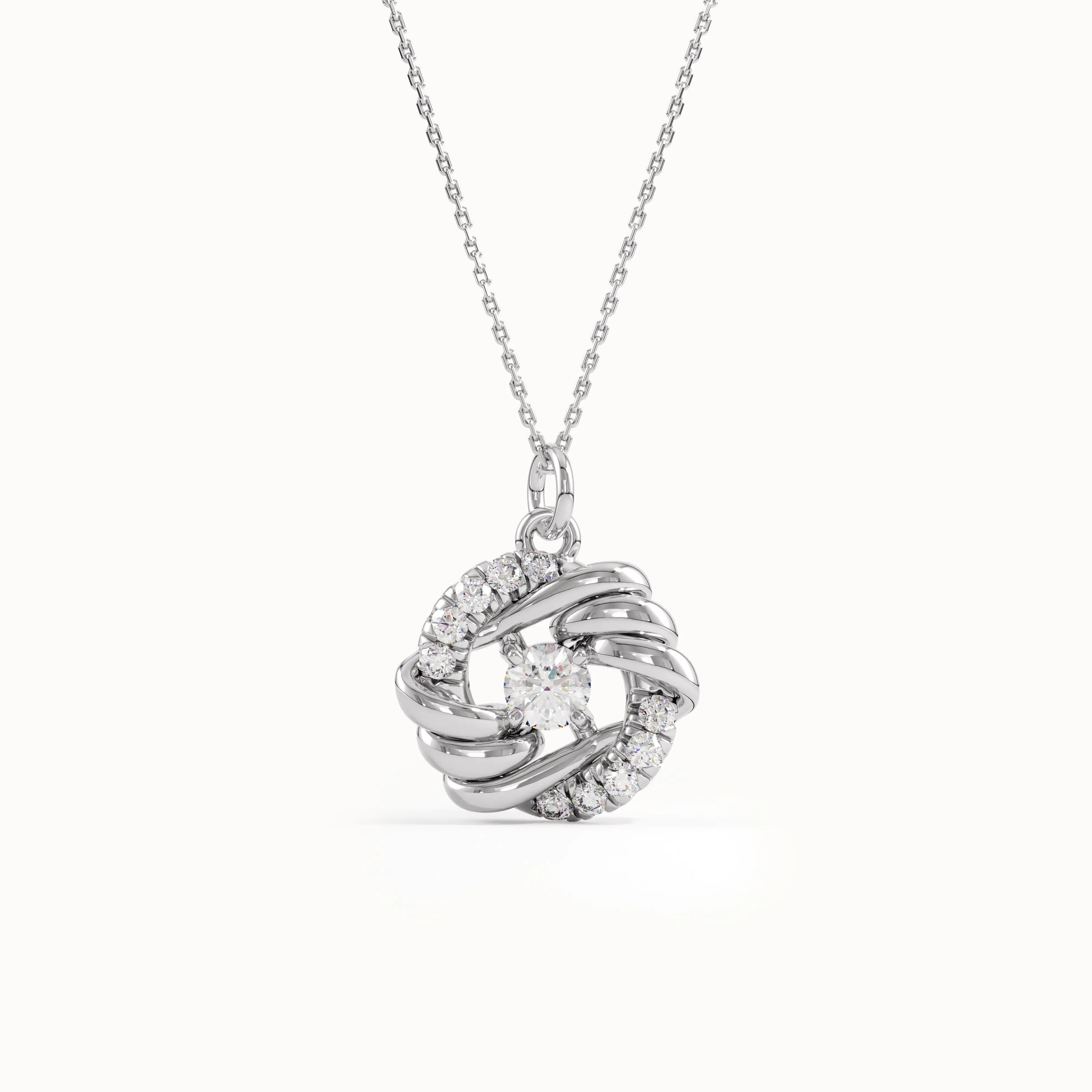 Unique Circle Pendant with Lab Diamonds - BRENNMORE 