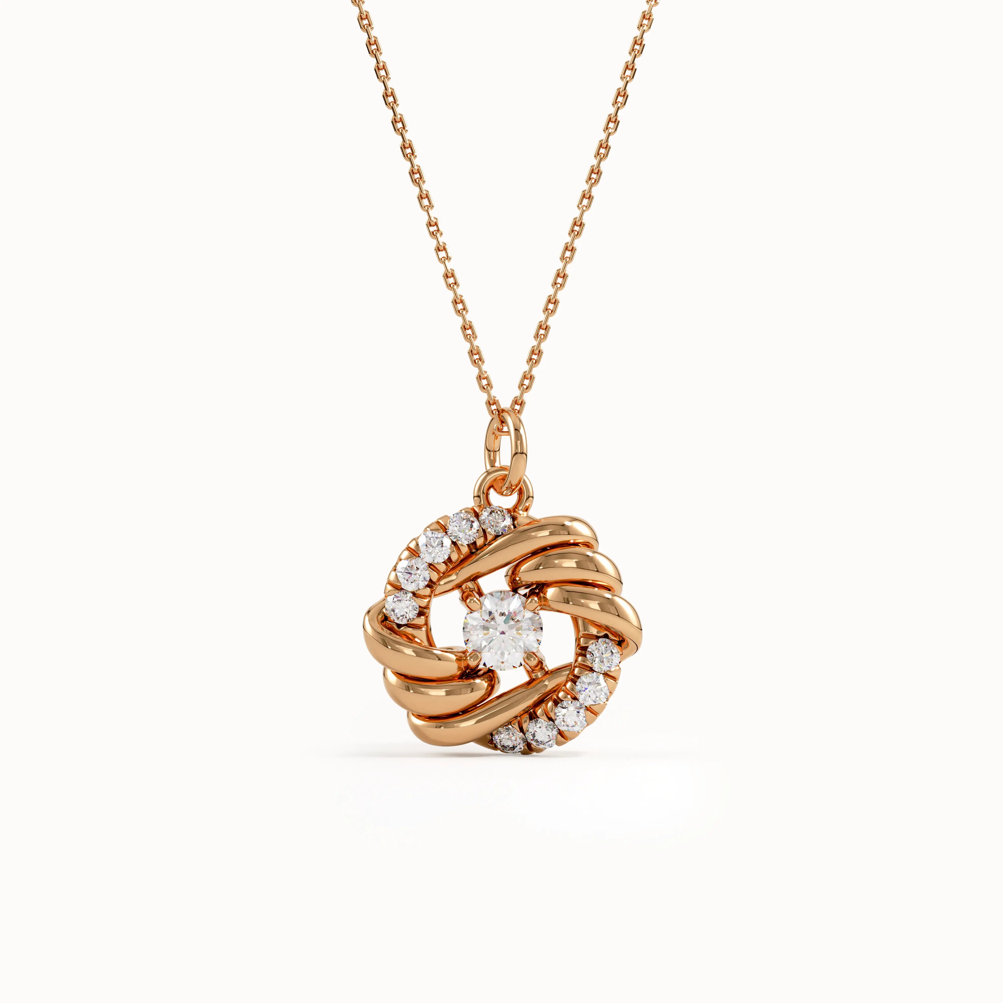 Unique Circle Pendant with Lab Diamonds - BRENNMORE 