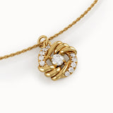 Unique Circle Pendant with Lab Diamonds - BRENNMORE 
