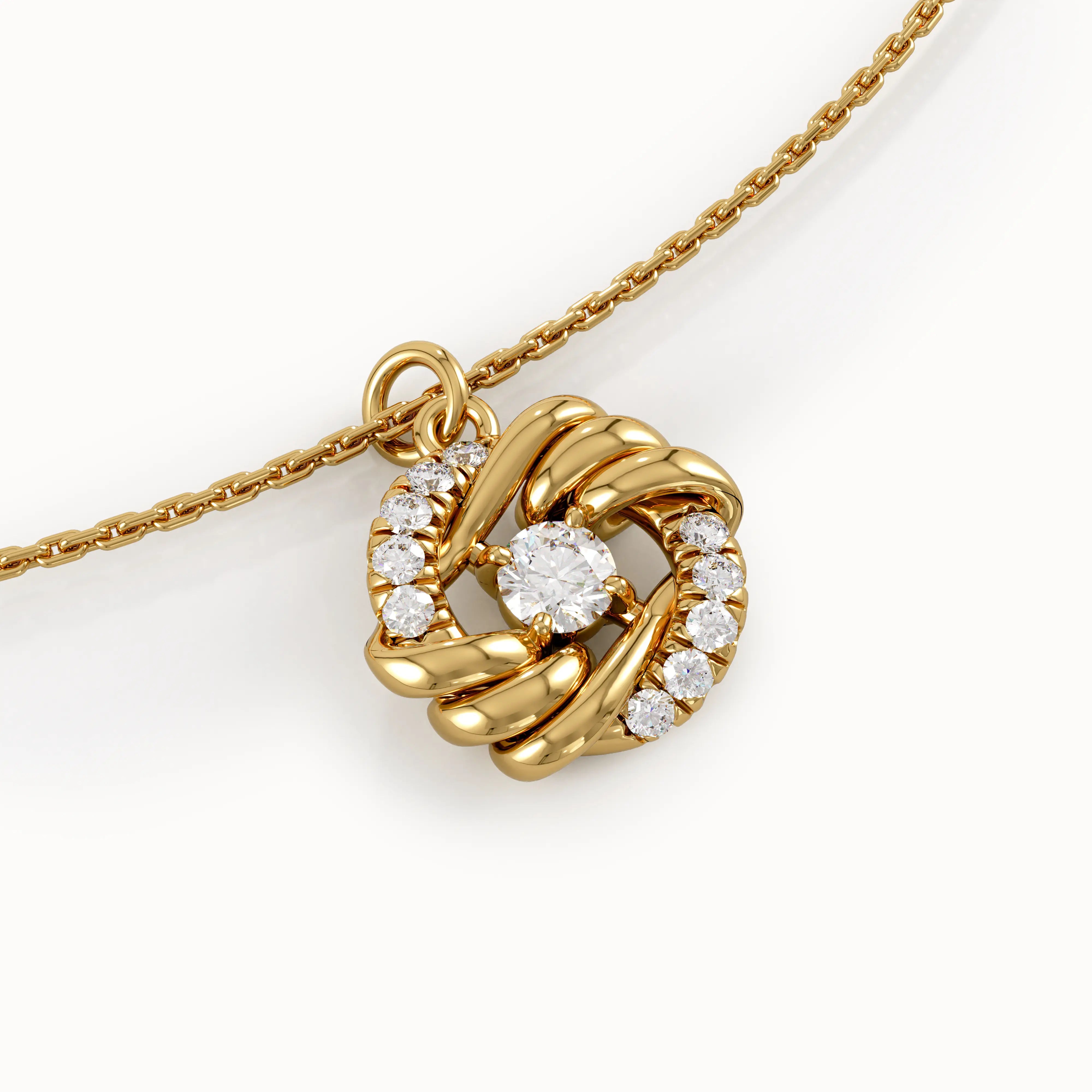 Unique Circle Pendant with Lab Diamonds - BRENNMORE 