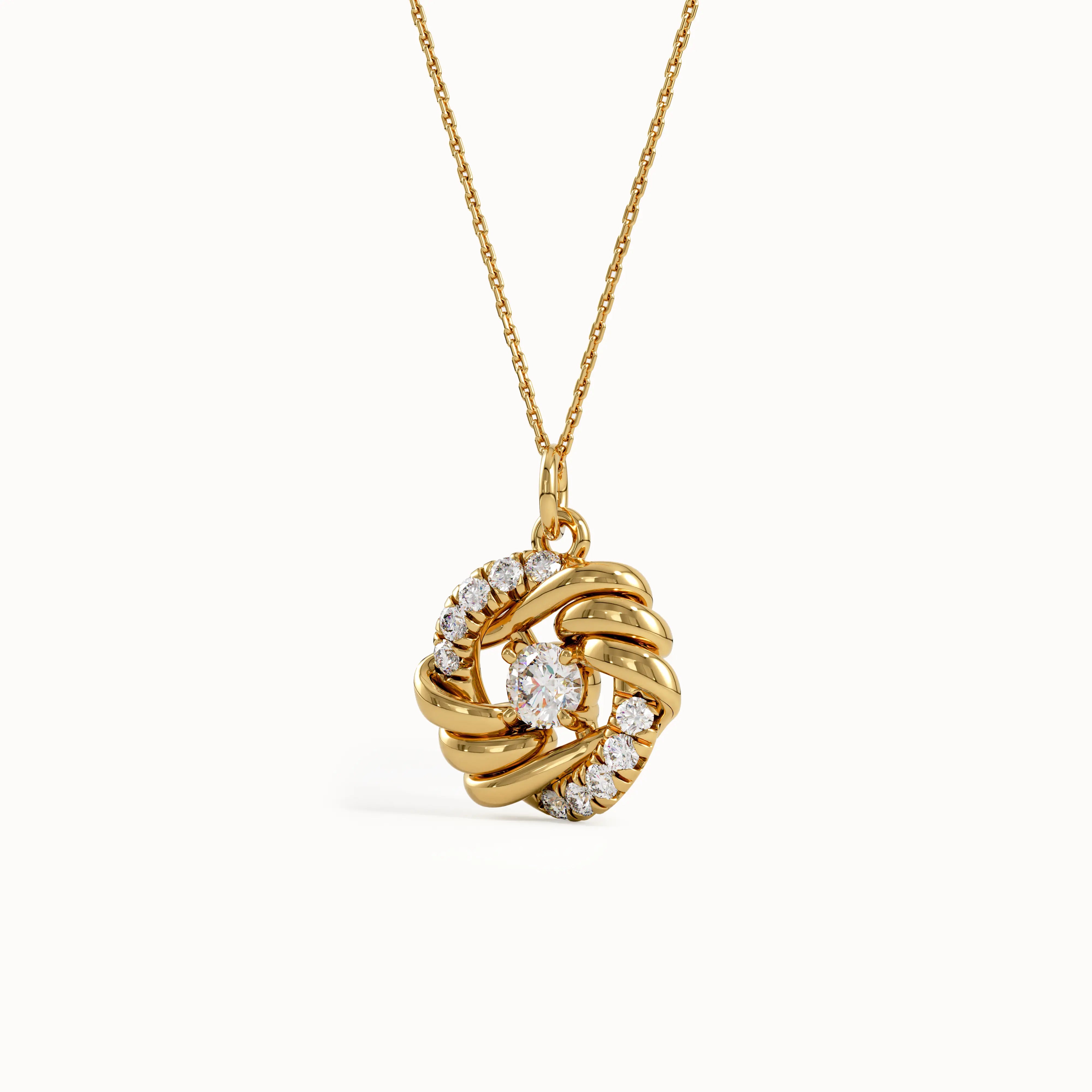 Unique Circle Pendant with Lab Diamonds - BRENNMORE 