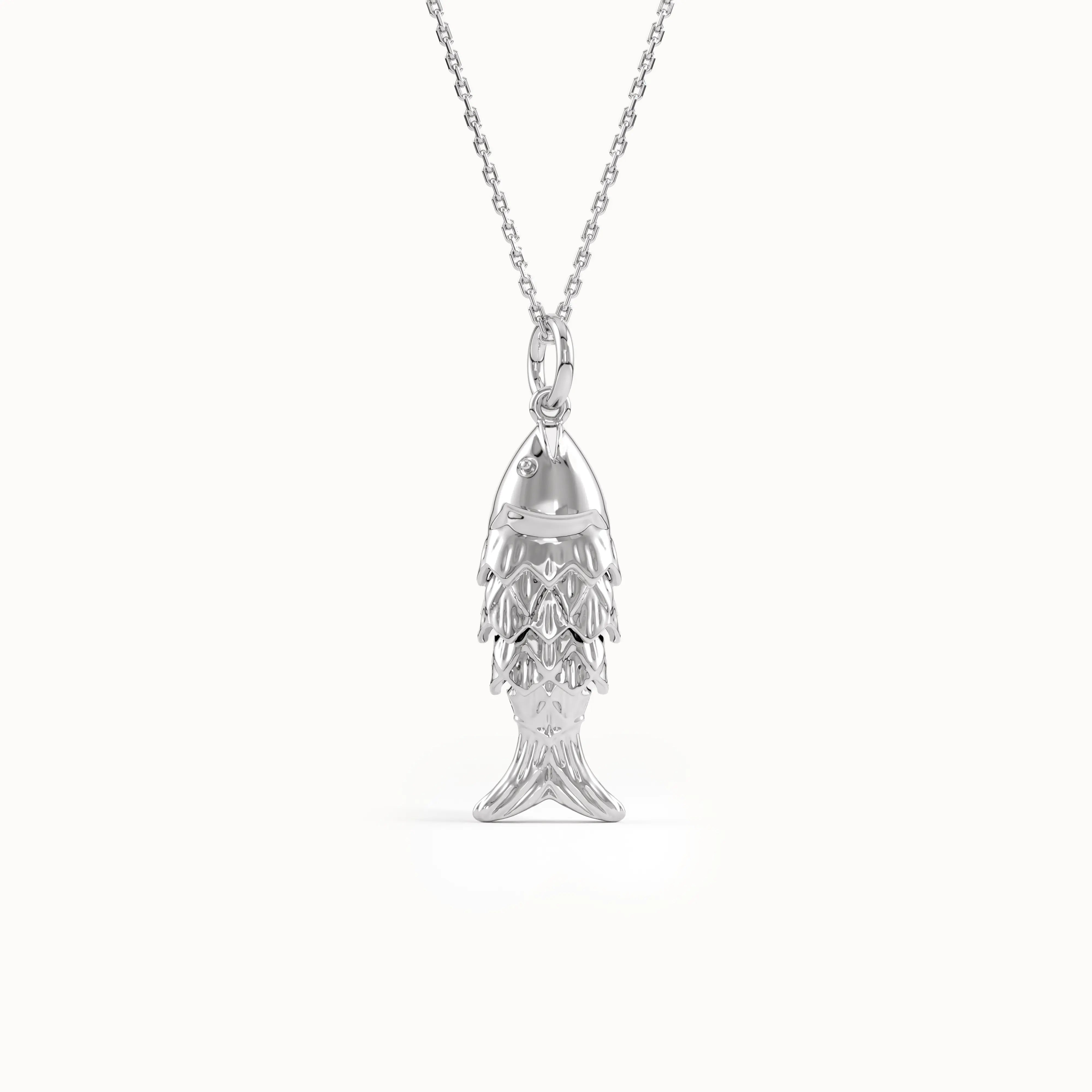 Fish Necklace in Solid Gold - BRENNMORE 