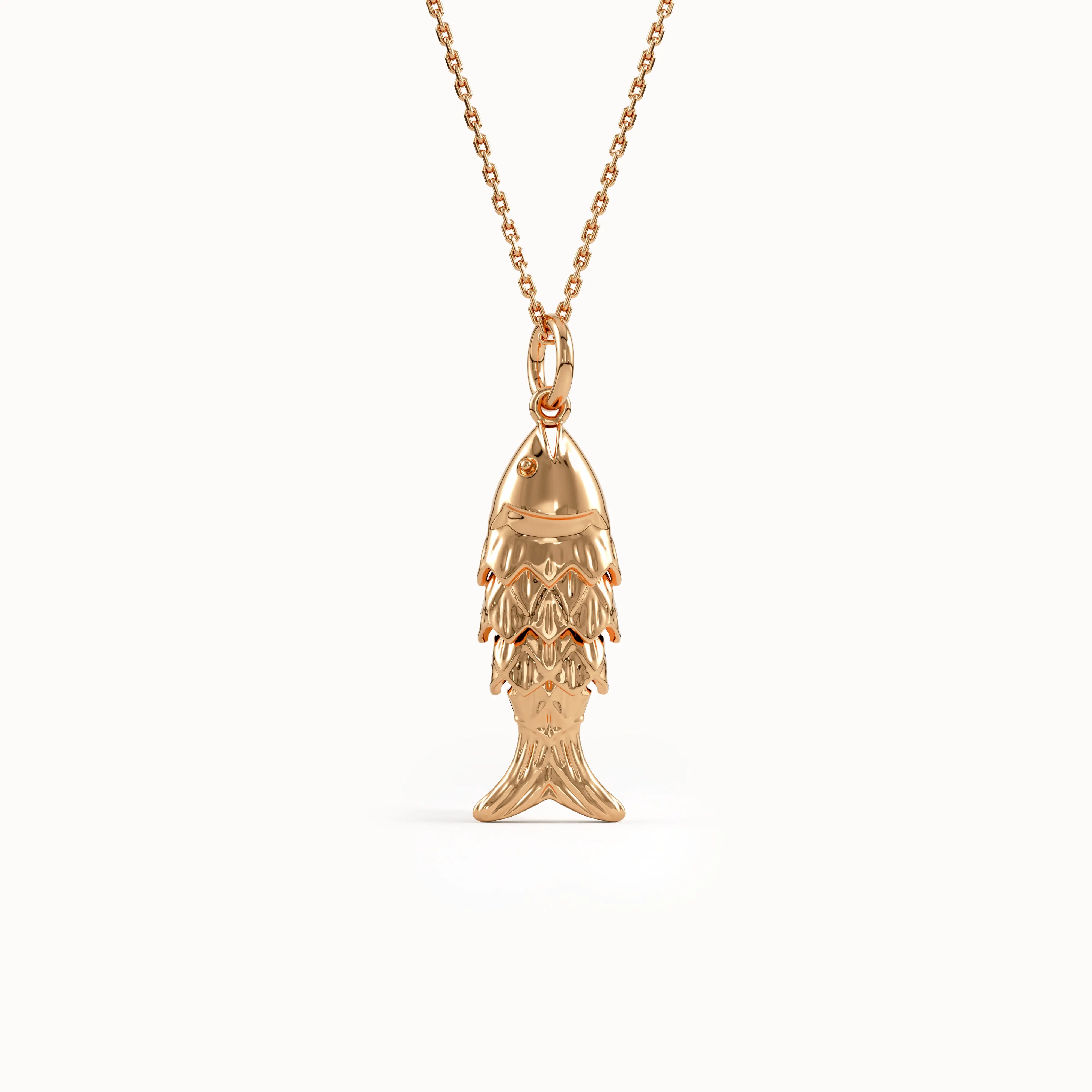 Fish Necklace in Solid Gold - BRENNMORE 