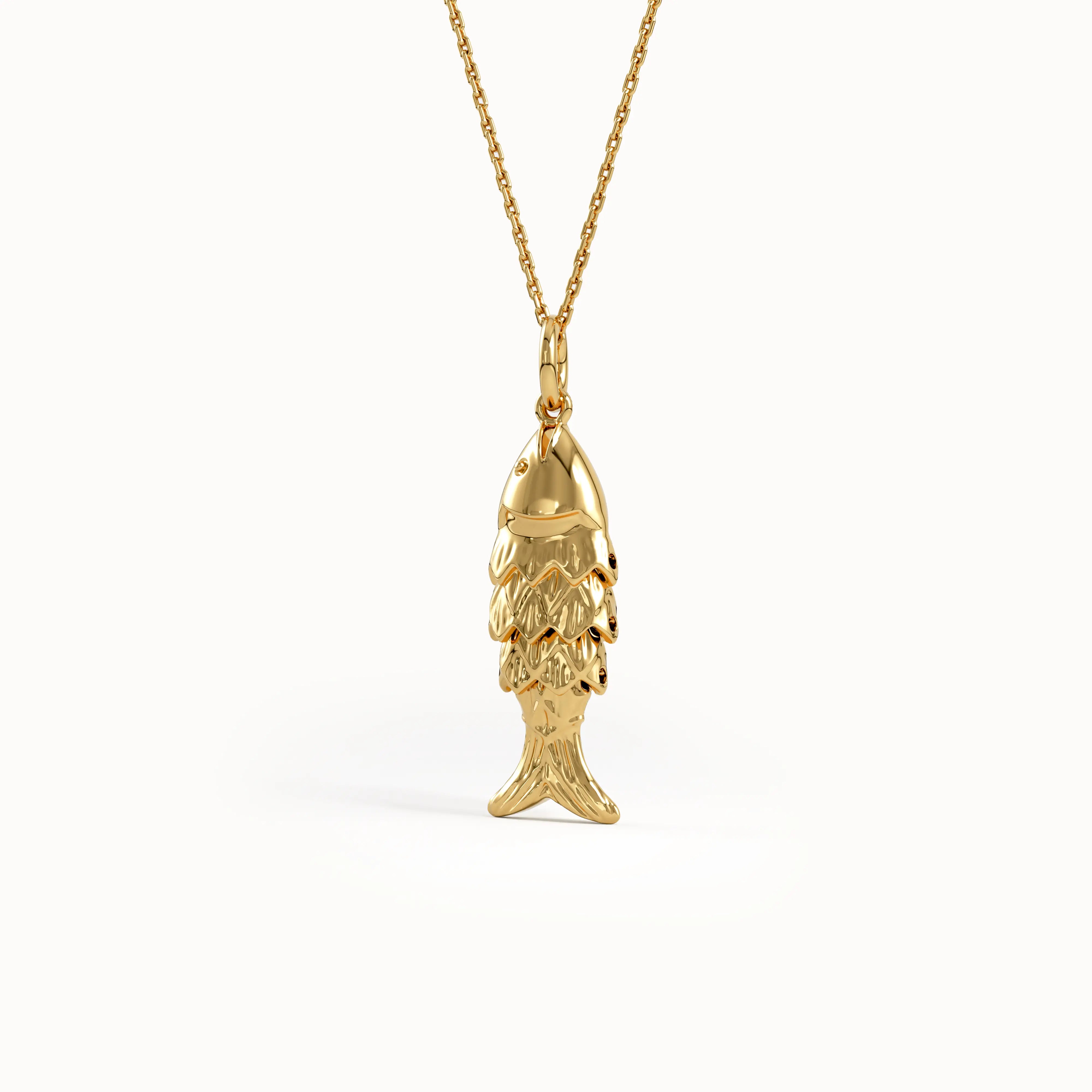 Fish Necklace in Solid Gold - BRENNMORE 