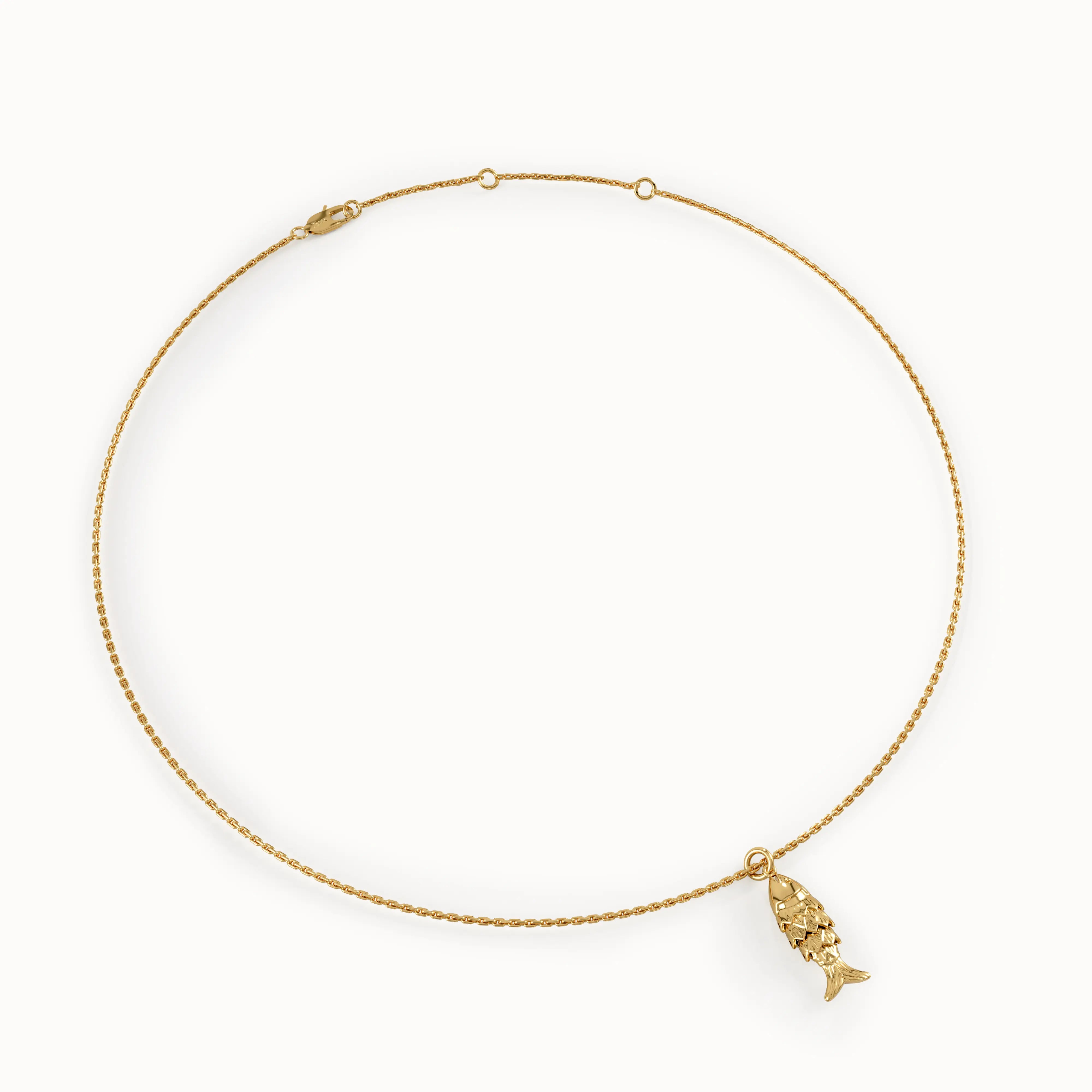 Fish Necklace in Solid Gold - BRENNMORE 